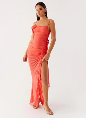 Louana Maxi Dress - Coral Neutral Layer Easy and Effortless