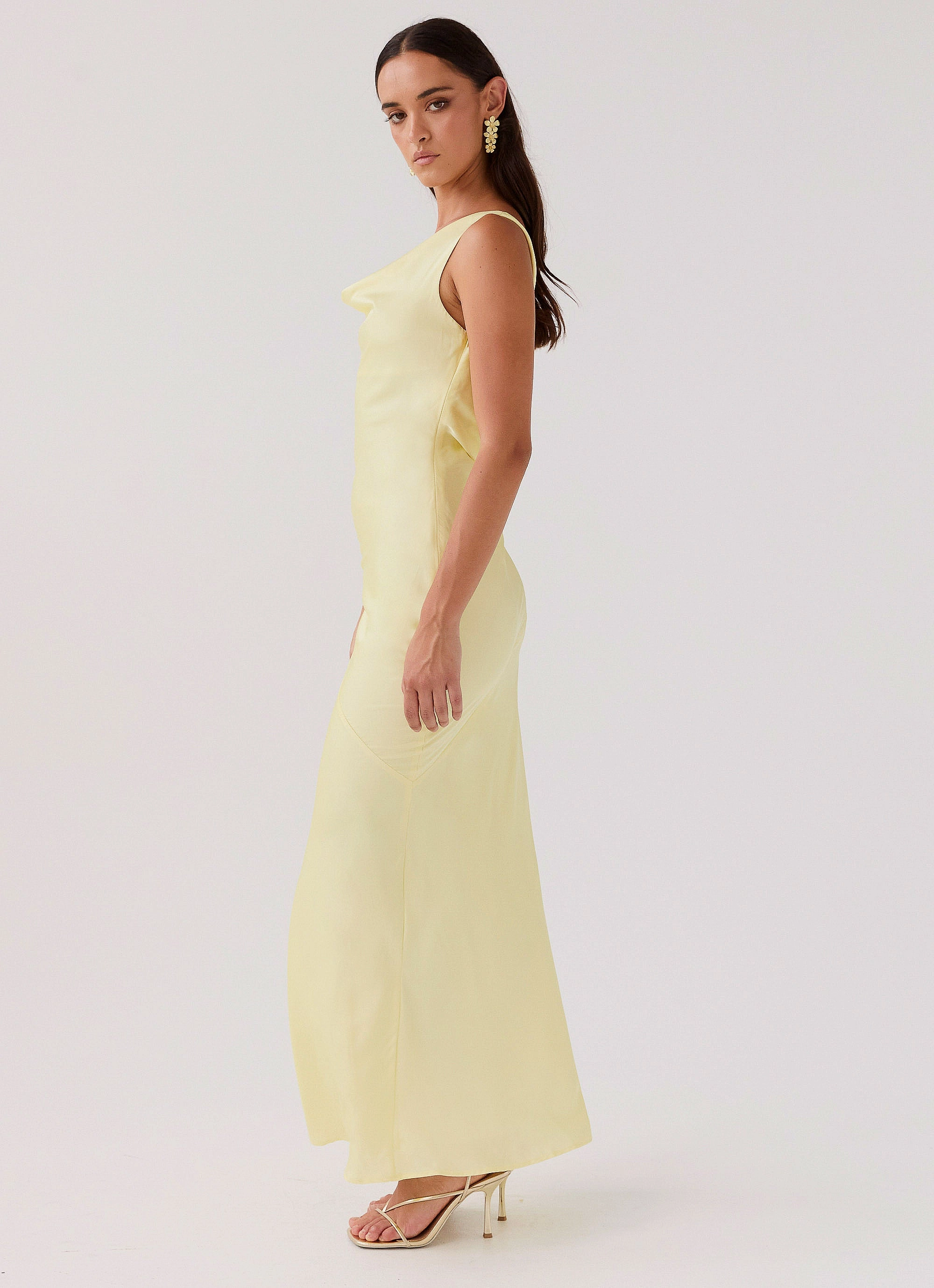 Be Mine Satin Maxi Dress - Canary Smart Pairing