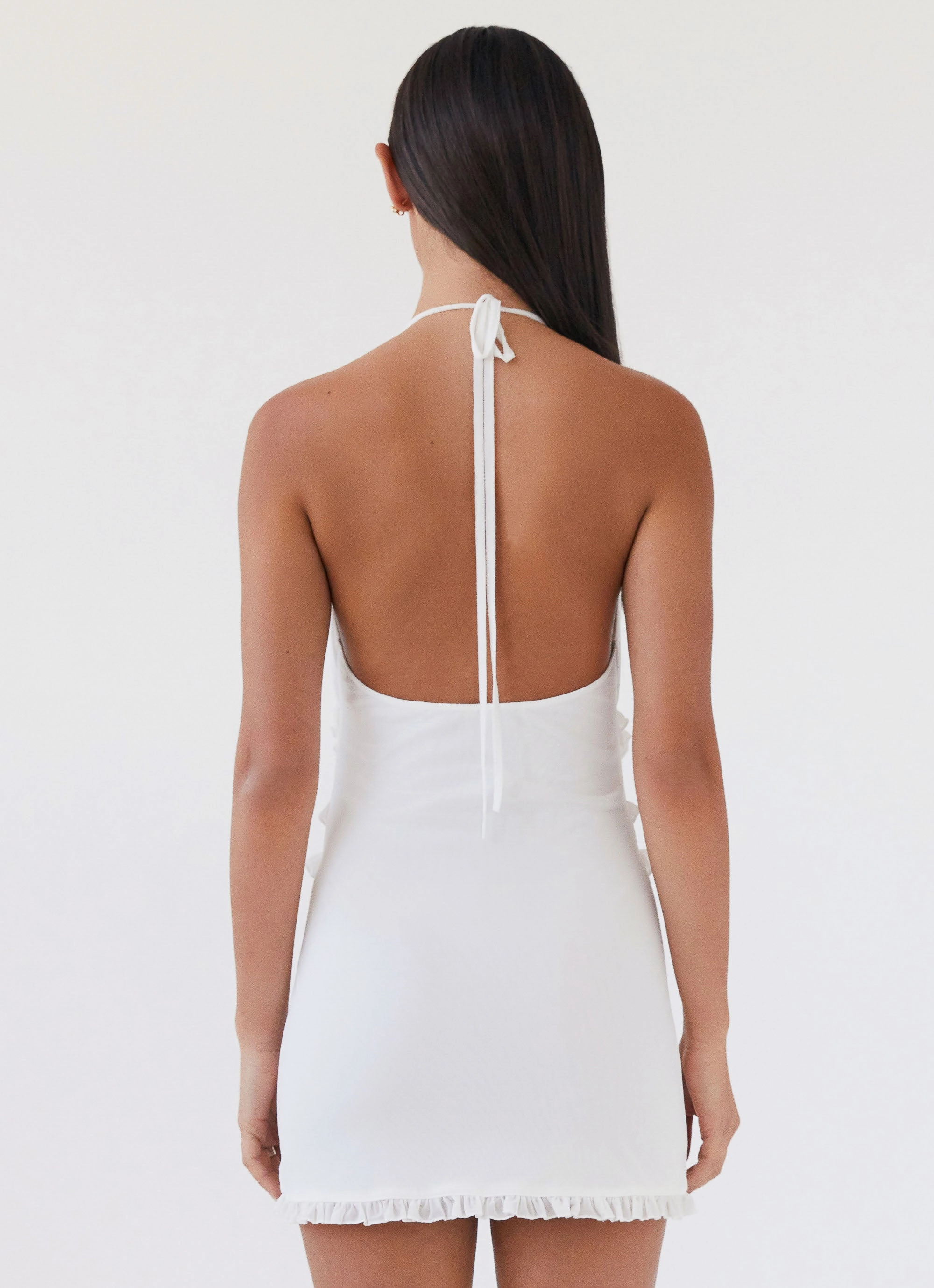 Air Comfort Love Exchange Ruffle Mini Dress - White