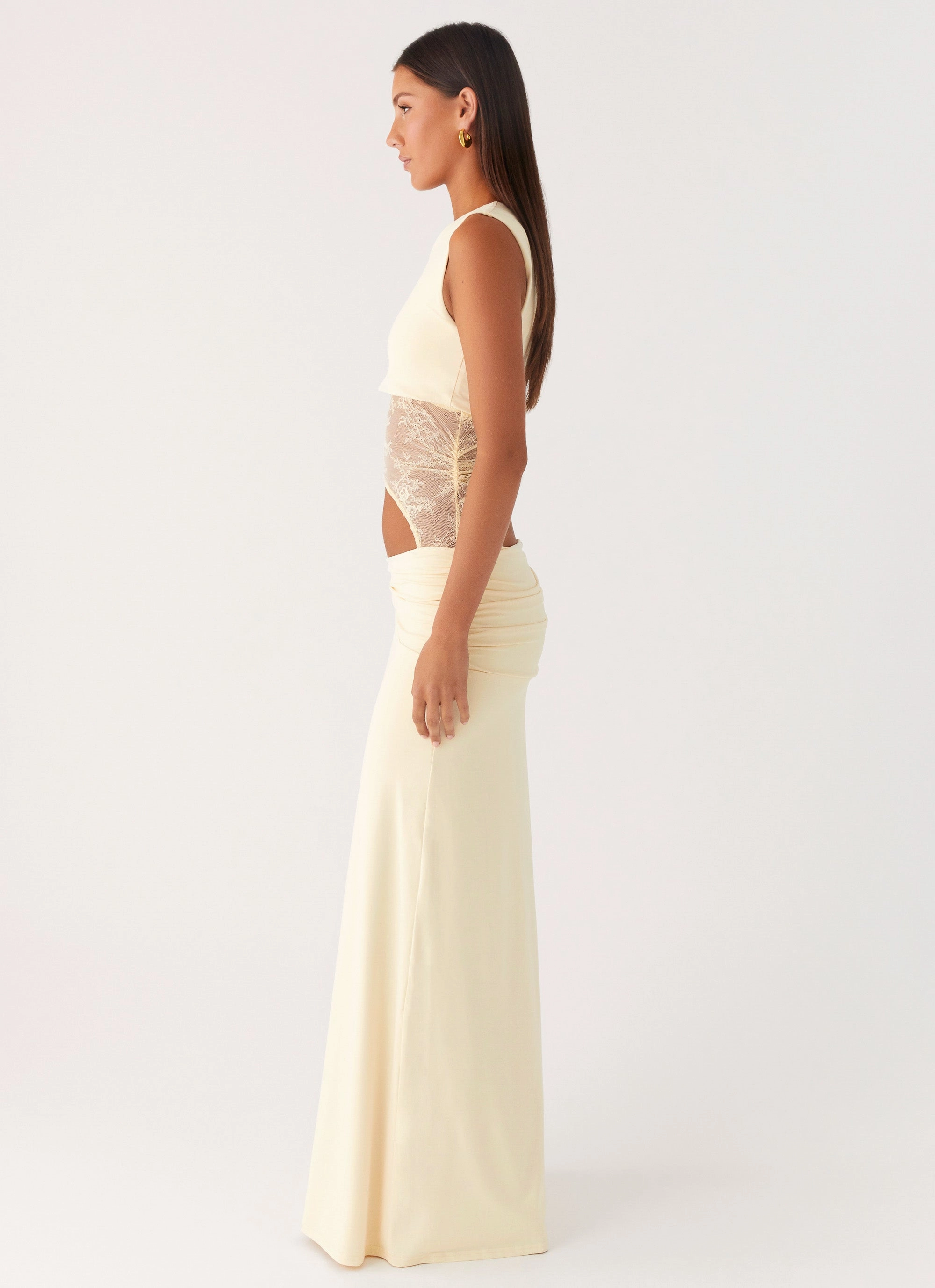 Love Motion Maxi Dress - Lemon Sleek Cut City Rhythm