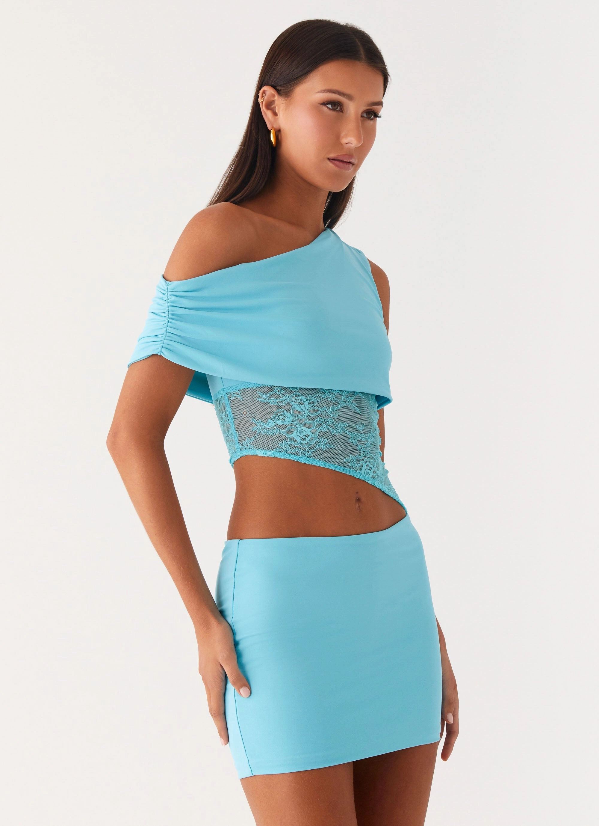 Lightweight and Breezy Love Motion Mini Dress - Aqua Blue