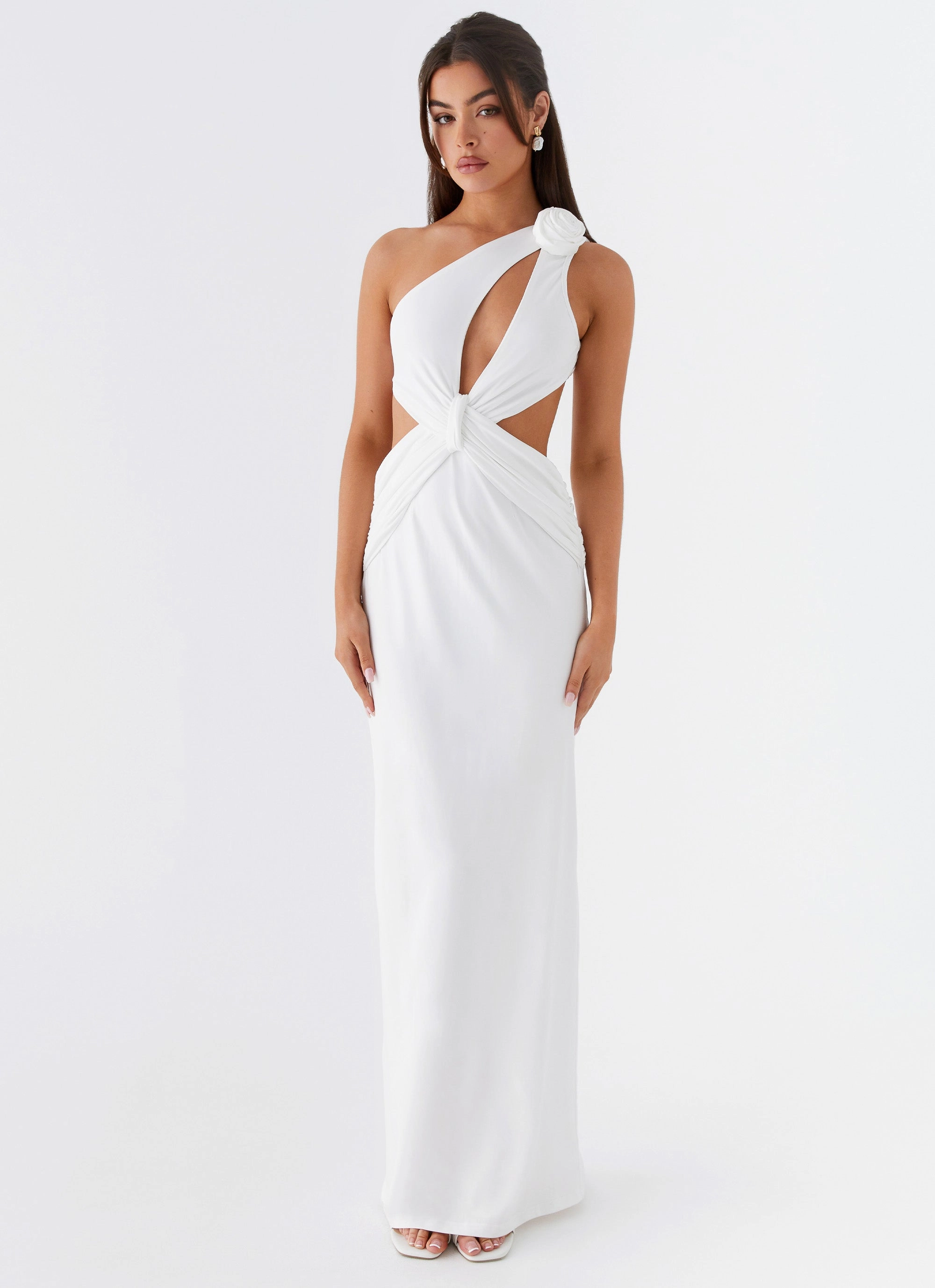 monochrome Comfortable Design Lovesome Rosa Maxi Dress - White