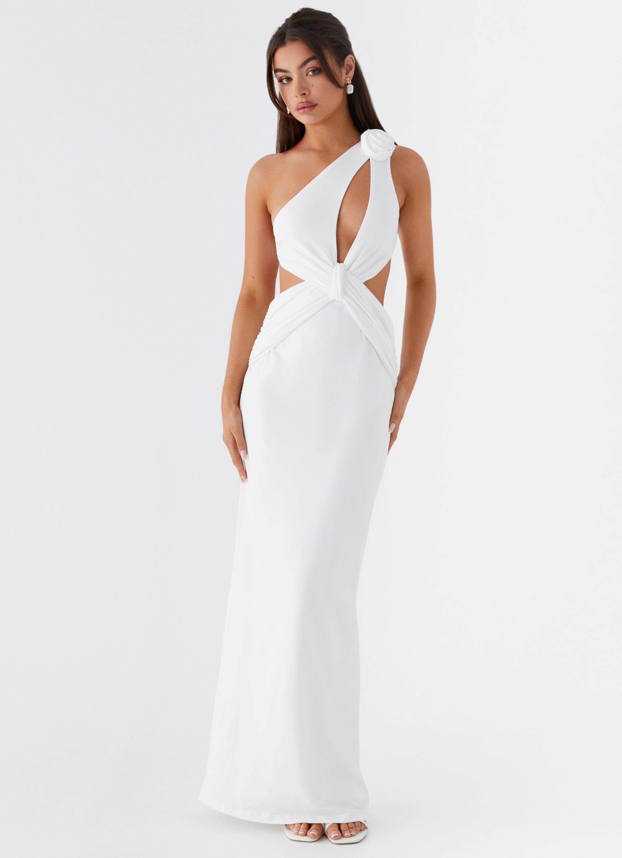 Lovesome Rosa Maxi Dress - White Flattering Design Wear
