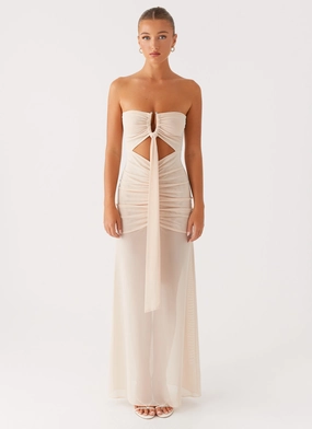 Lovie Maxi Dress - Beige Airy Weave