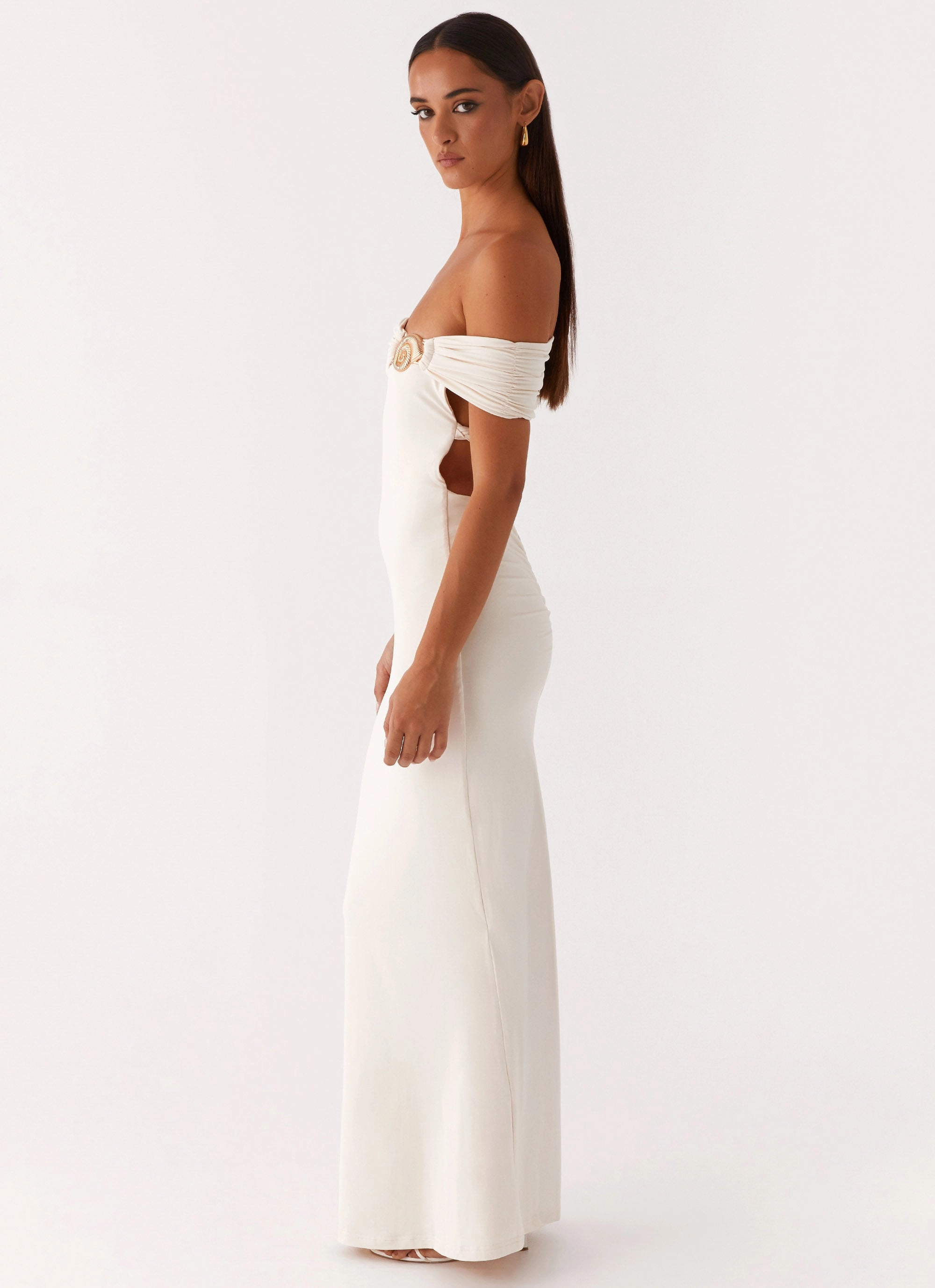 Walk Easy Editor??s-Pick Illusion Maxi Dress - Ivory