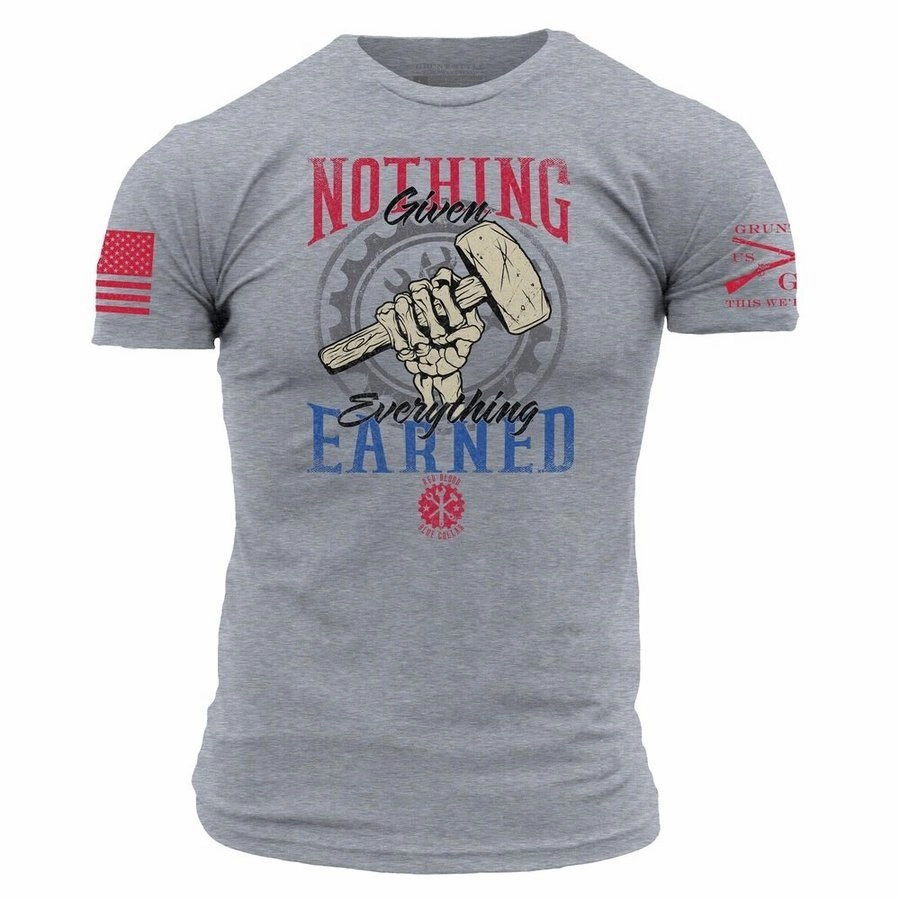 Bold colors Nothing Given T-Shirt - Dark Heather Gray