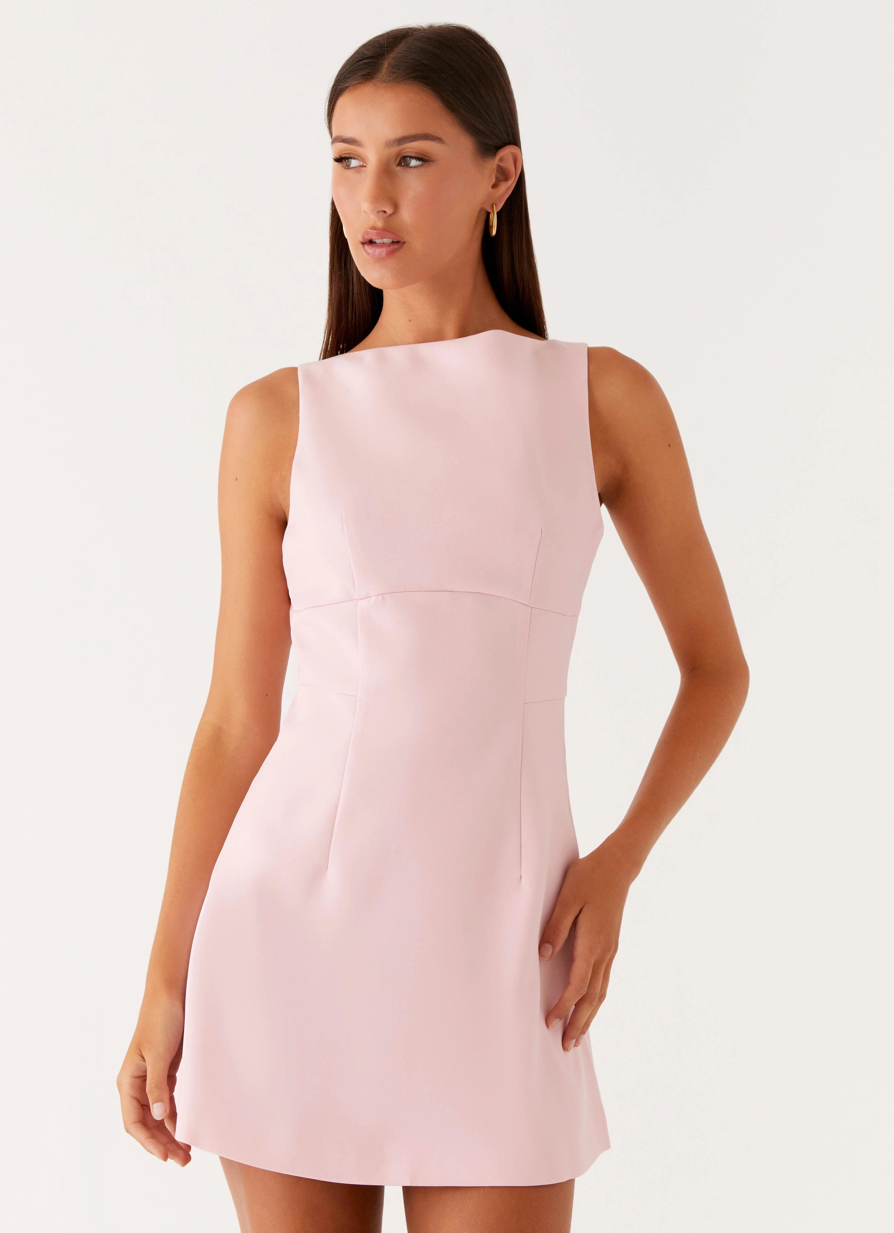 Lulita Mini Dress - Pink Sleek Silhouette