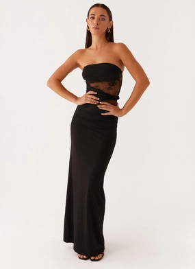 Cozy Feel Karma Strapless Maxi Dress - Black