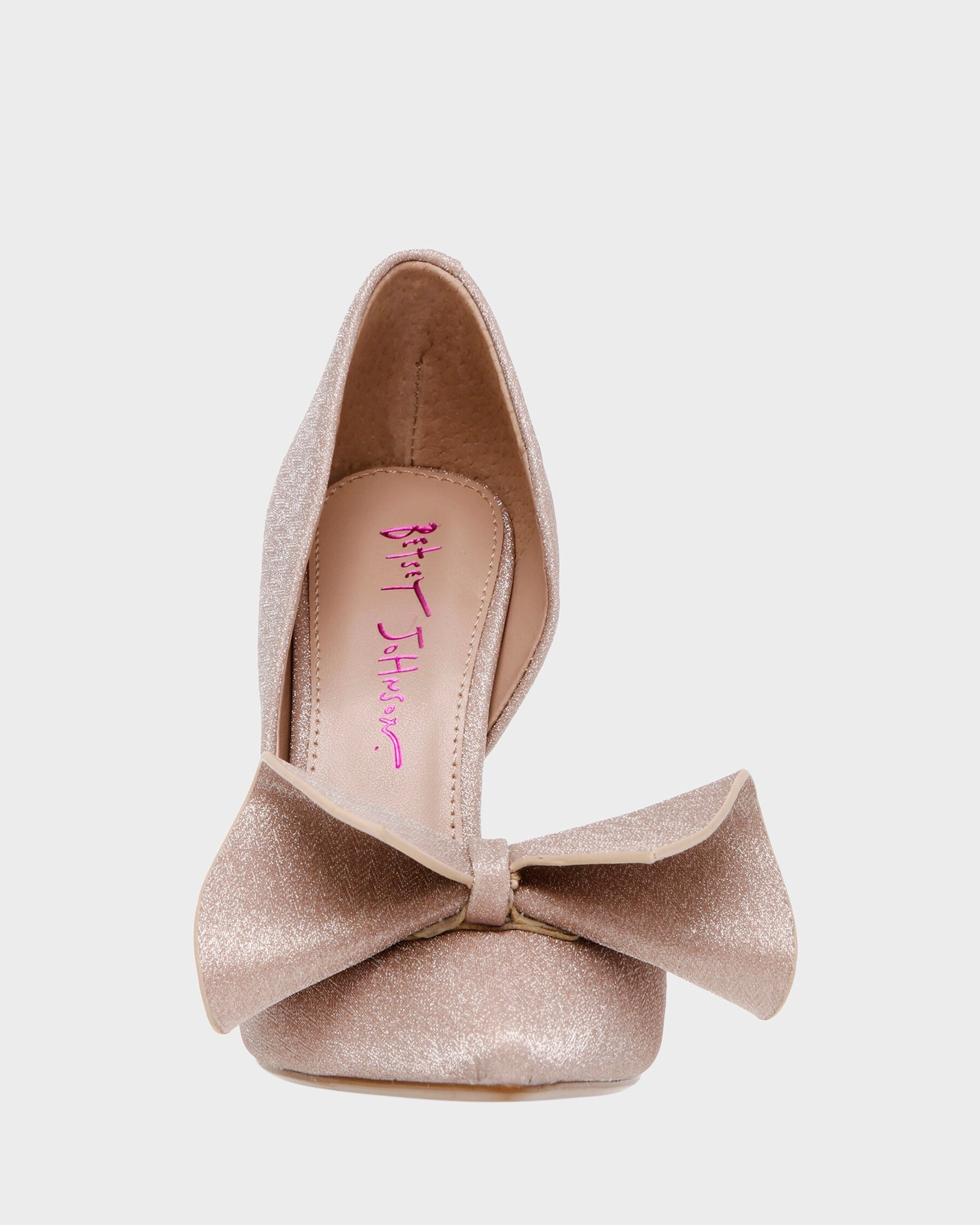 Smart Footwear Betsy Johnson Nobble Bow Sparkle Pump in Champagne