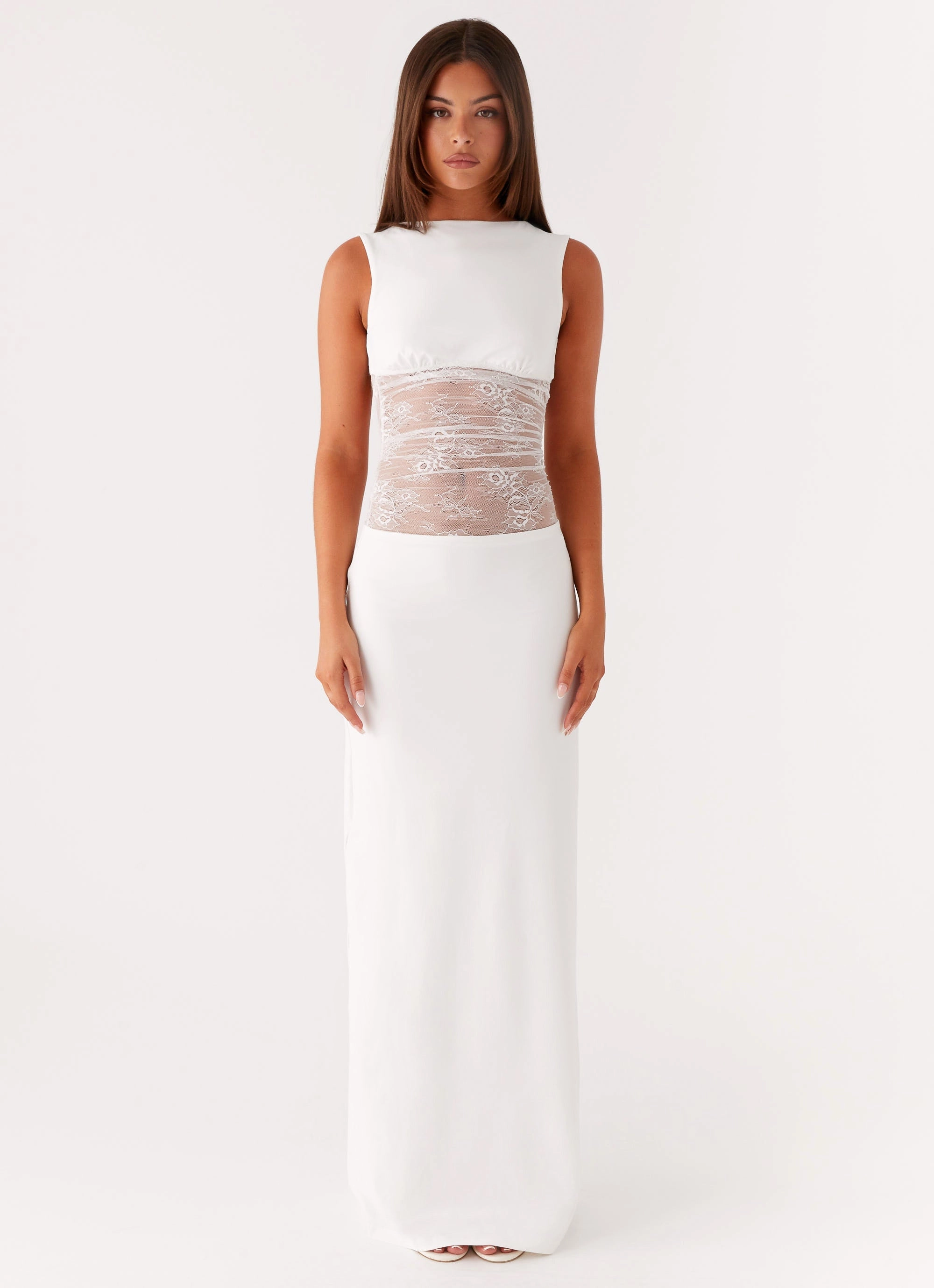 Medina Lace Maxi Dress - White Smooth Layers Villa Mood