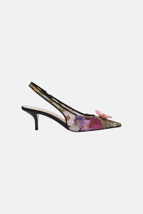Betsey Johnson Dian Slingback Pump in Black Floral All terrain Comfortable Pumps