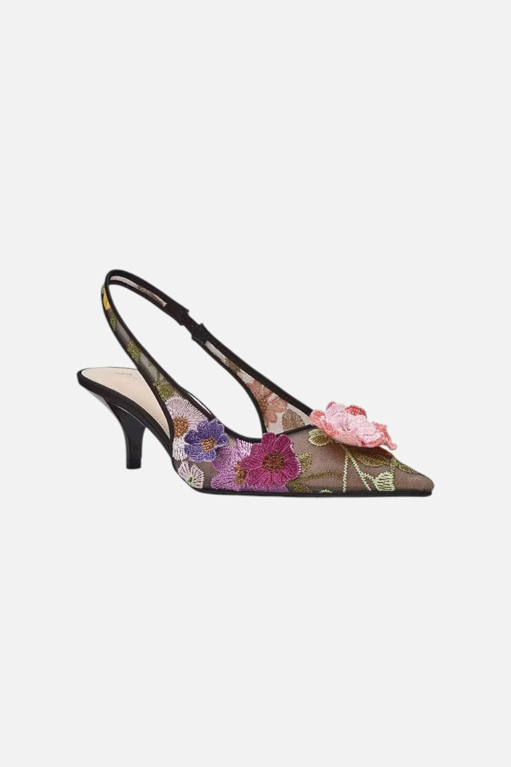 Soft Interior Betsey Johnson Dian Slingback Pump in Black Floral