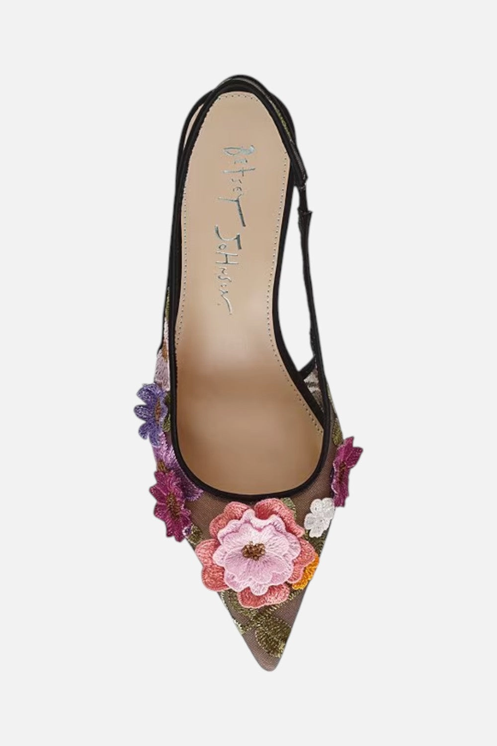 Betsey Johnson Dian Slingback Pump in Black Floral Formal Footwear