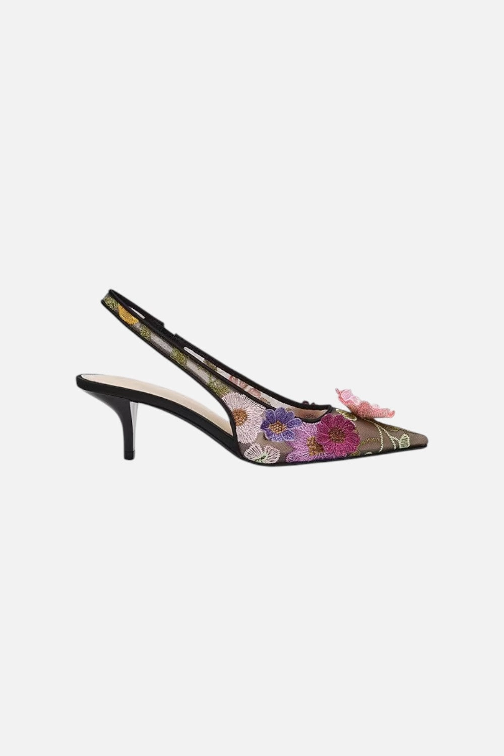Betsey Johnson Dian Slingback Pump in Black Floral All terrain Comfortable Pumps