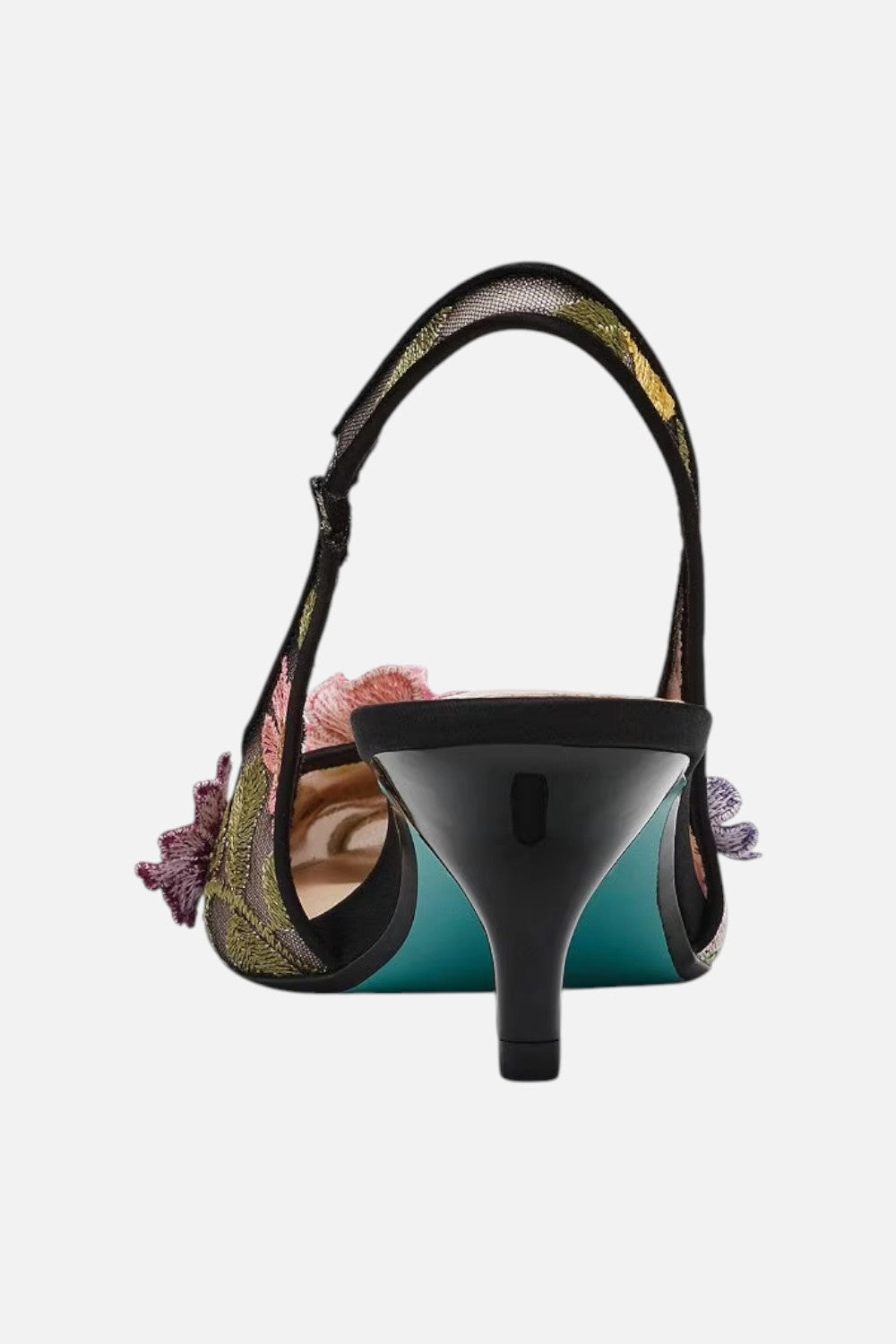 Betsey Johnson Dian Slingback Pump in Black Floral Shock Absorbing Luxury Vibe