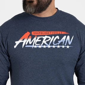elevator Blanket Unapologetically American Long Sleeve - Navy