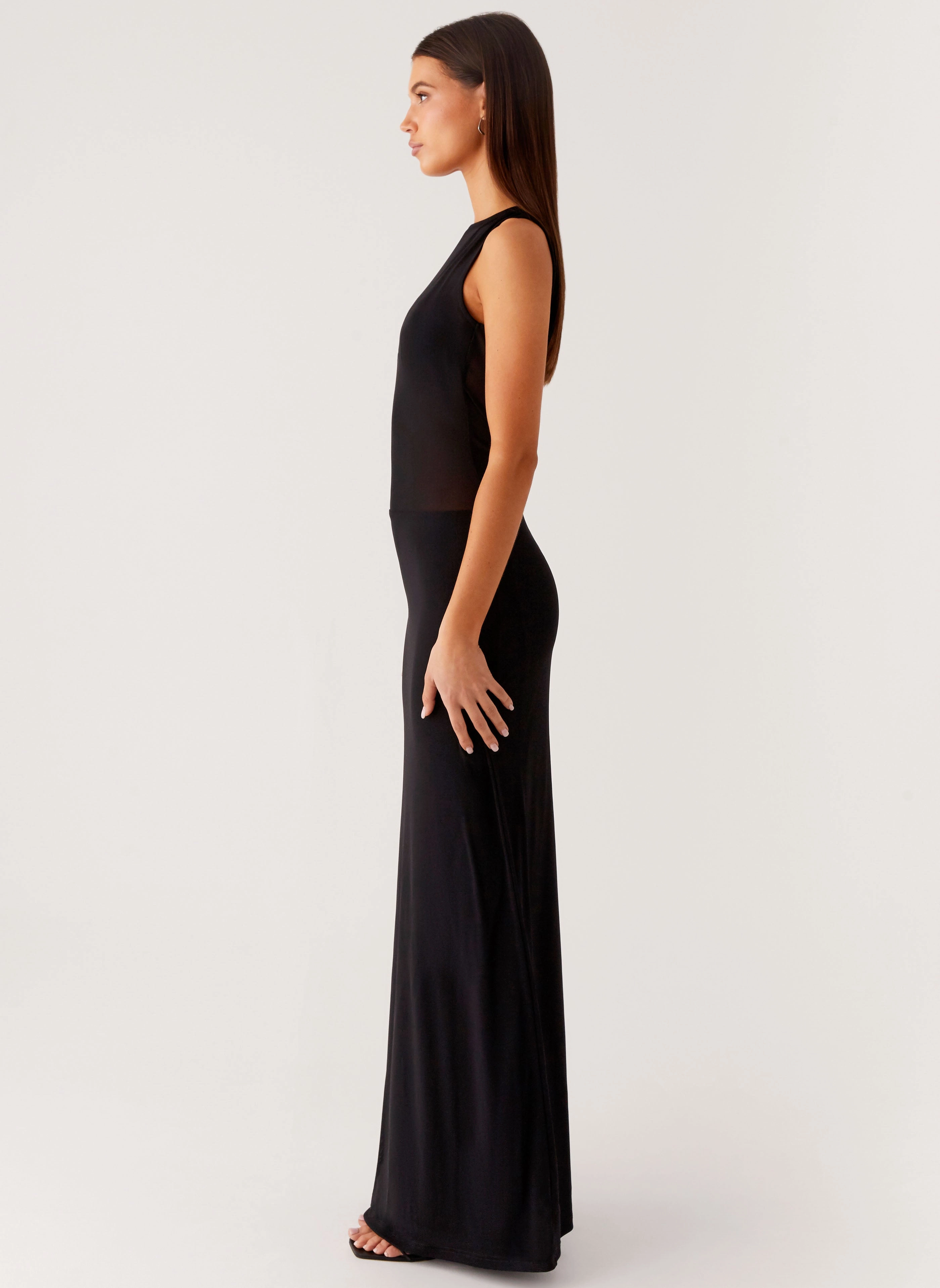 lyria Mesh Maxi Dress - Black Smart Fashion Feminine Charm