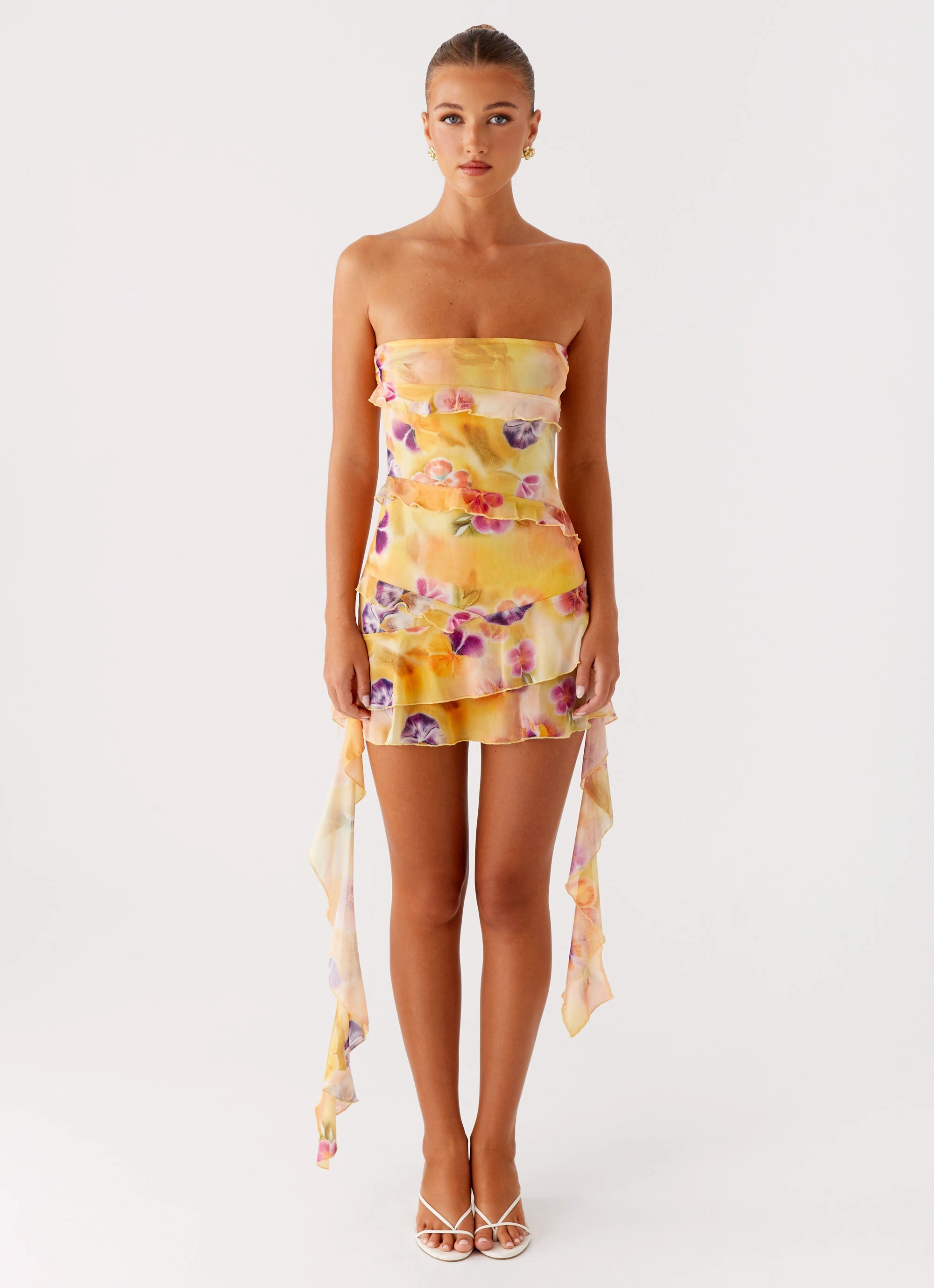 Macey Mini Dress - Sunburst Floral Nature Inspired