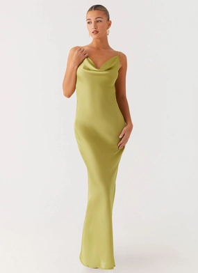 Elegant holiday wear Jade Escape Maxi Dress - Lime