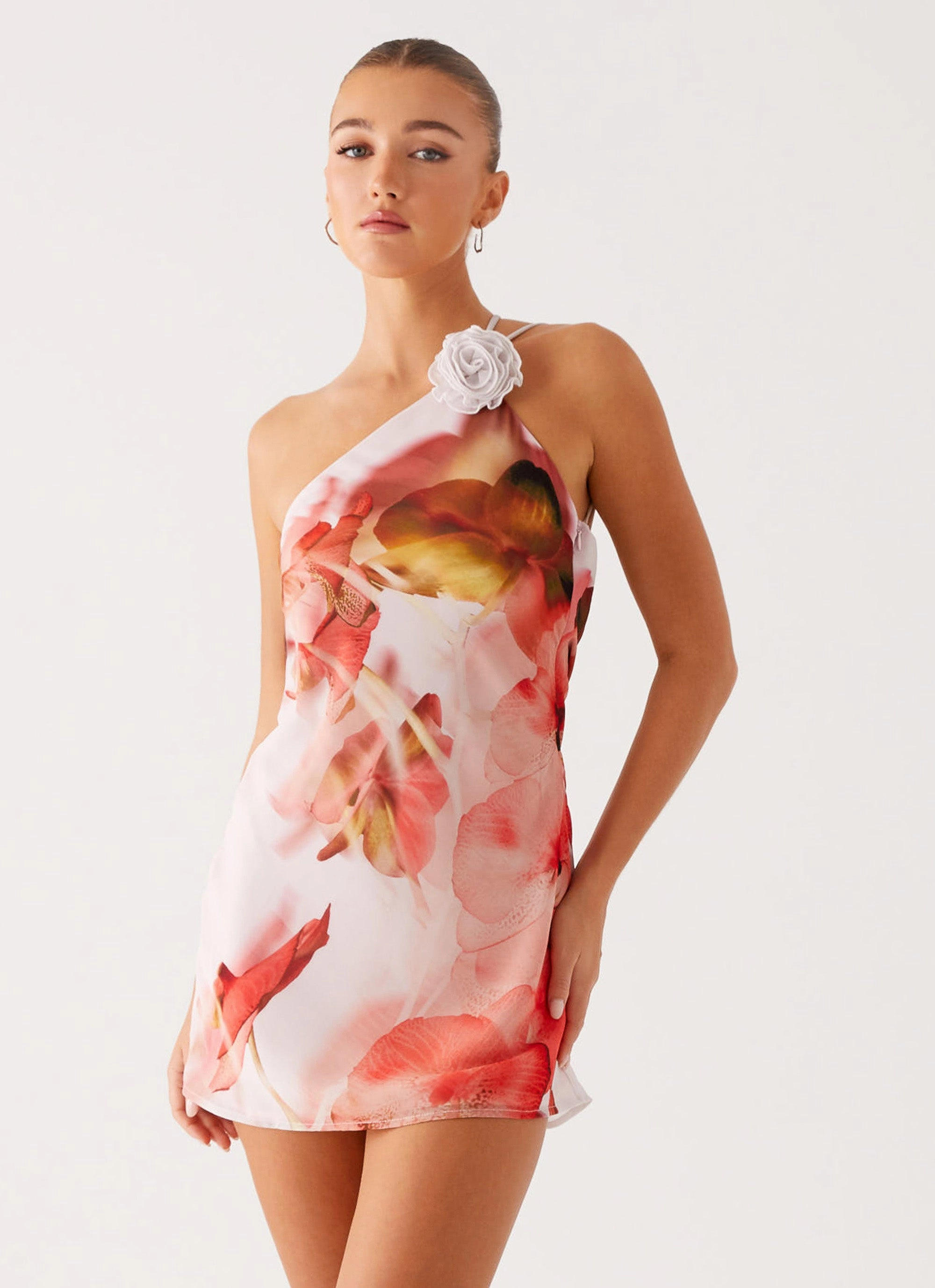Kia Mini Dress - Peach Rose Bold Elegance Nature Inspired