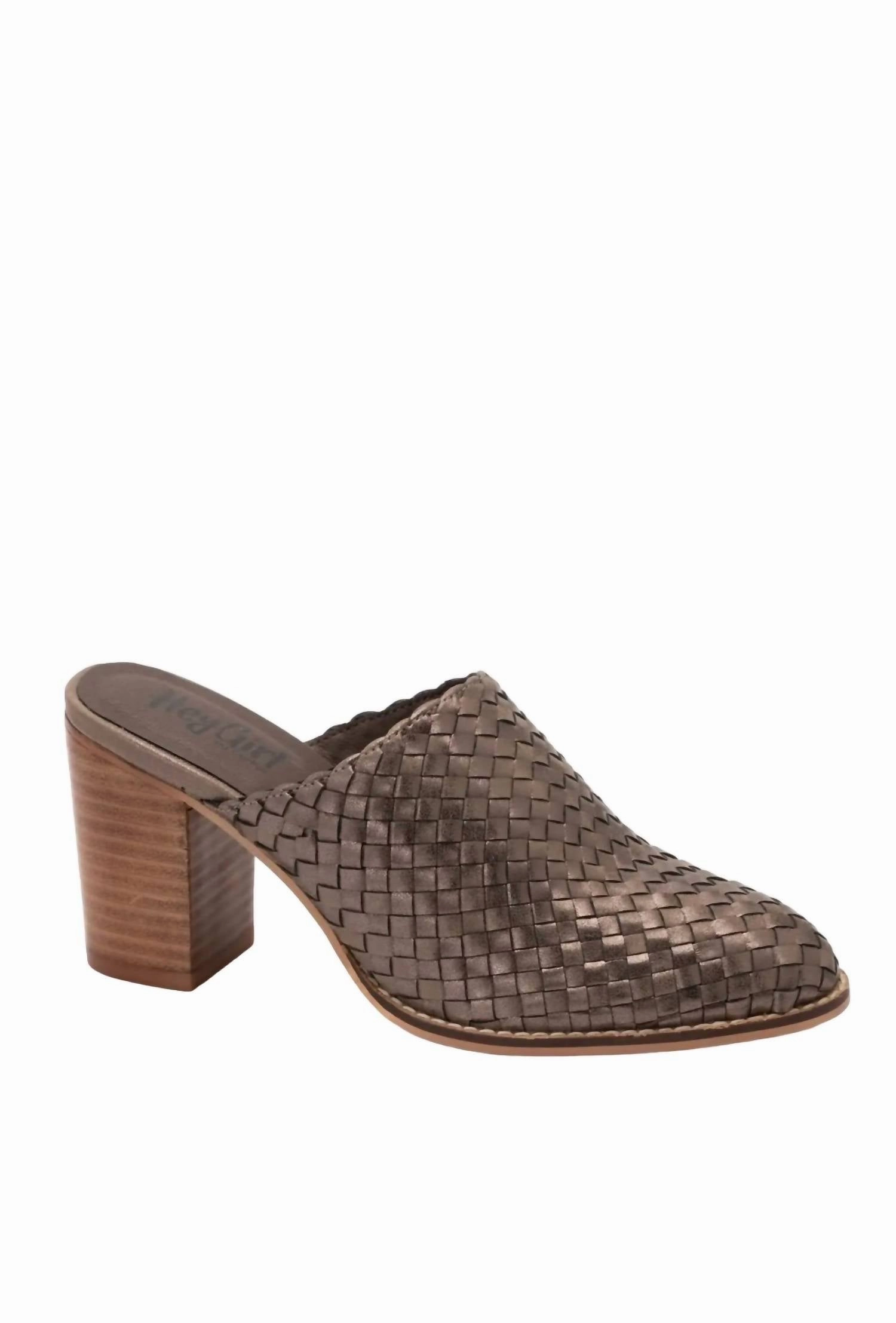 Comfortable Mobility Adjustable Straps Women's Woven Mules In Bronze