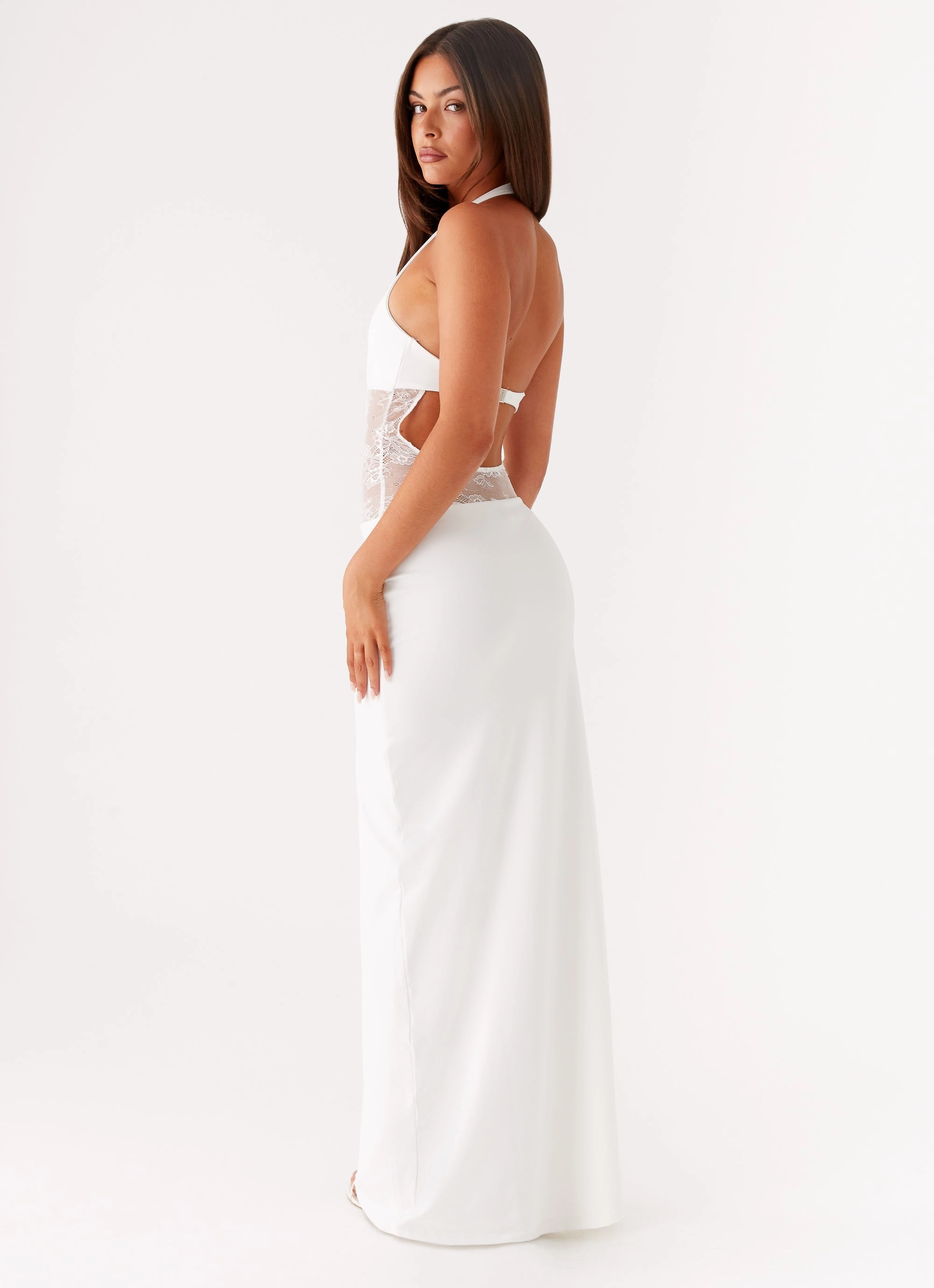 Oversized-Fit Bright Feel Main Focus Maxi Dress - White