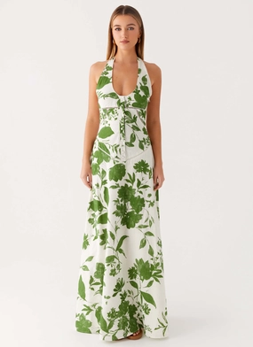Ember Valley Maxi Dress - Verdant Bloom Euro Ease Fitted Base