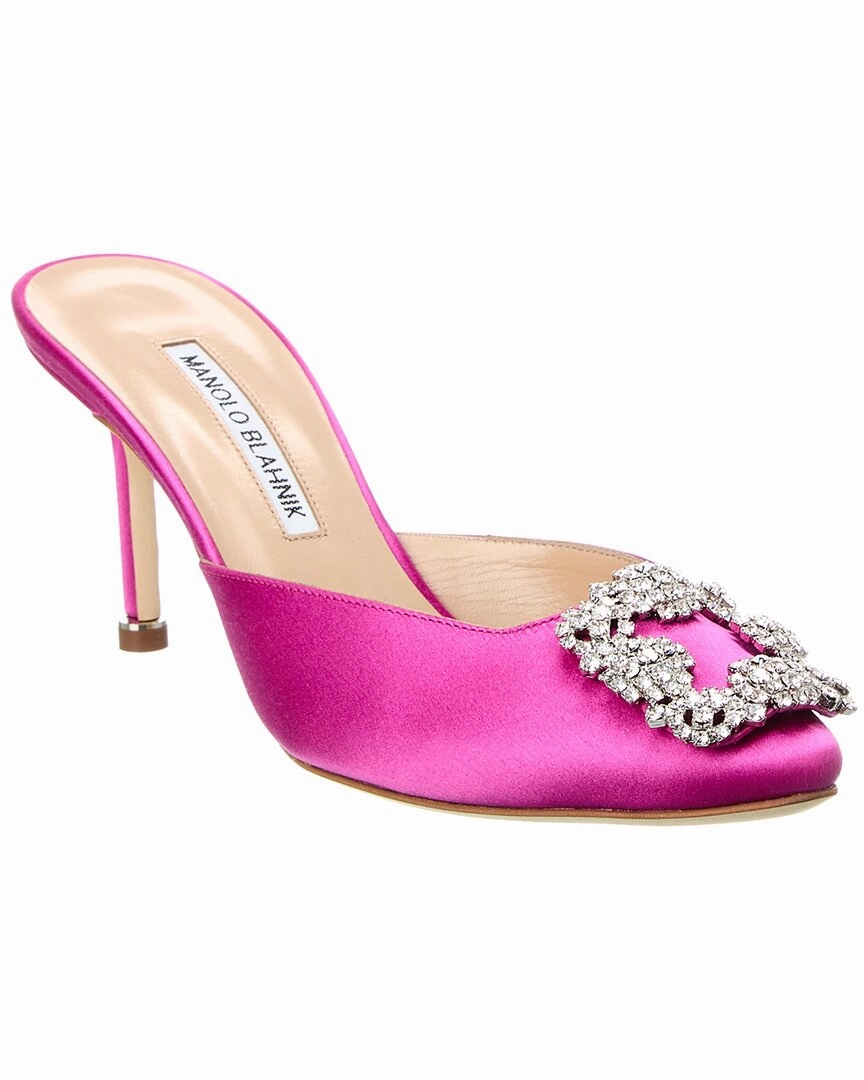 Light Manolo Blahnik Hangisimu 70 Satin Mule