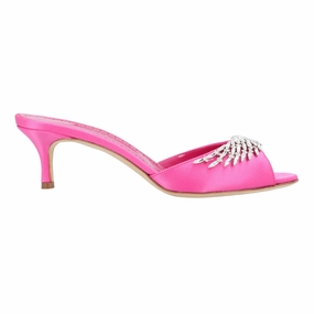 Manolo Blahnik Lumada Fabio 050 Mule Pink No-Slip Comfort Athletic