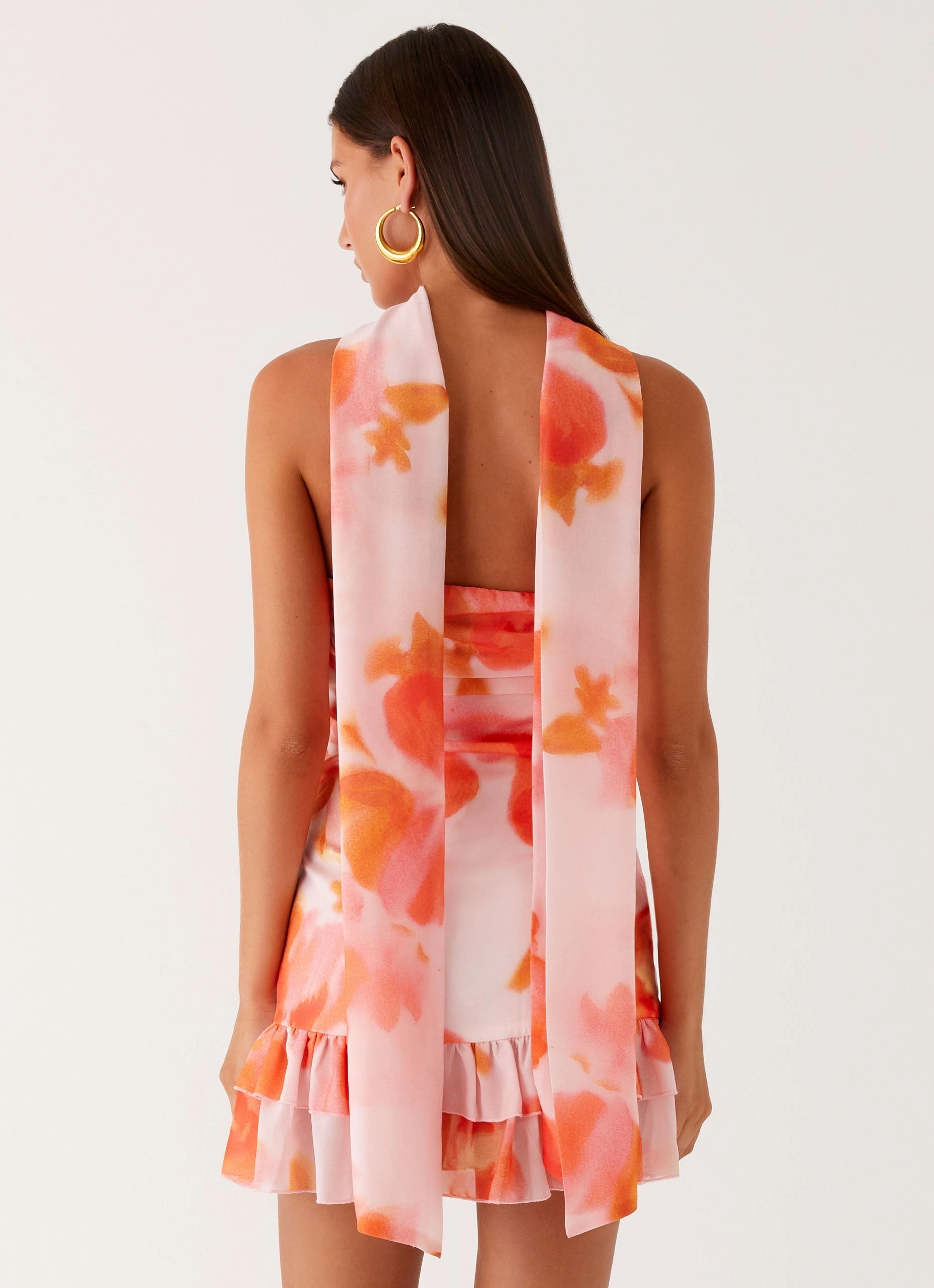 Minimal Detail Perfect For Any Occasion Manon Scarf Mini Dress - Blushing Blossom