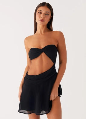 Marbella Mini Dress - Black Body Ease Mermaid-Hem