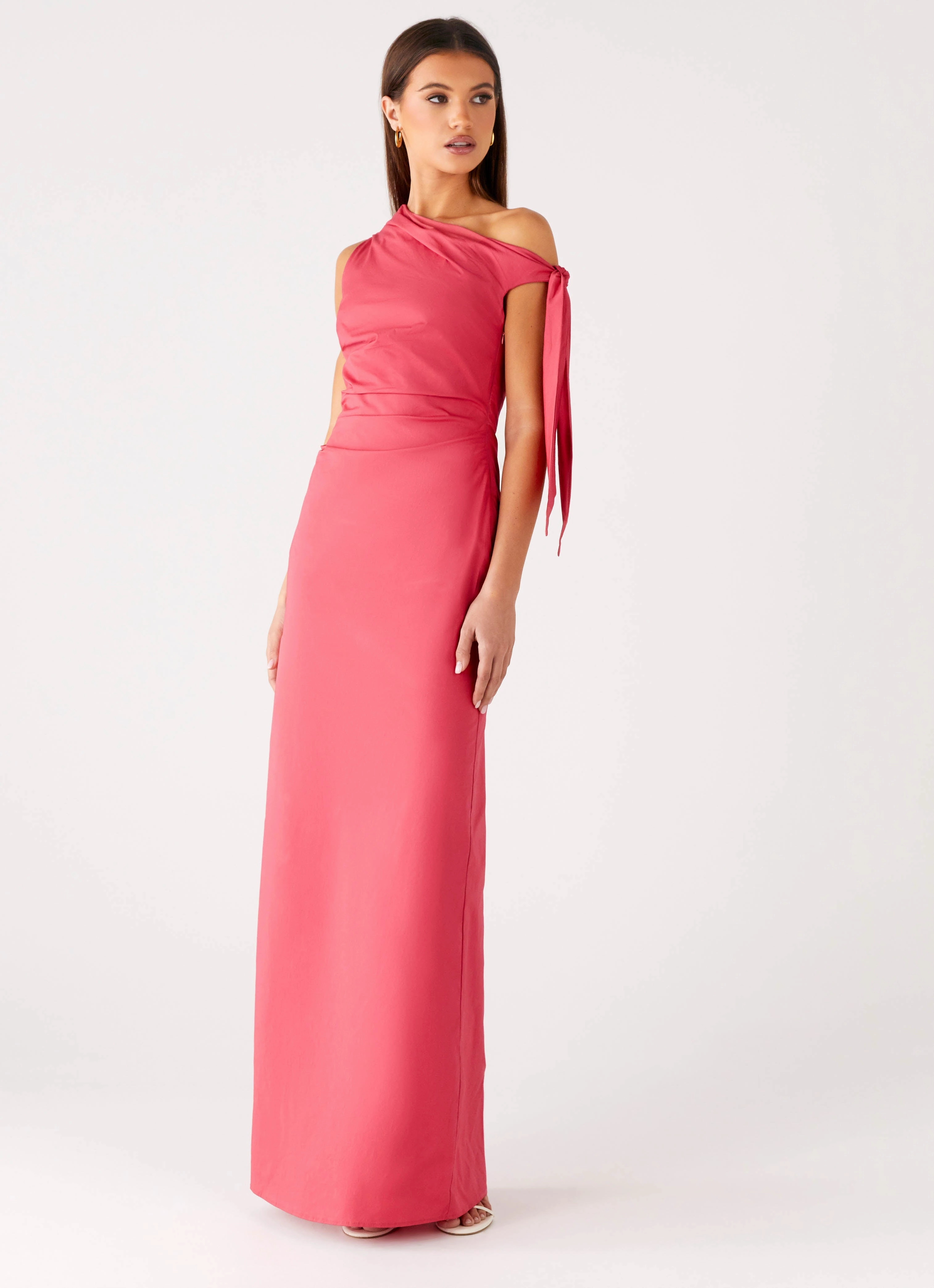 Flowy-Shape Marella Maxi Dress - Coral