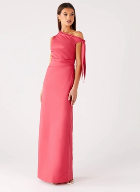 Flowy-Shape Marella Maxi Dress - Coral