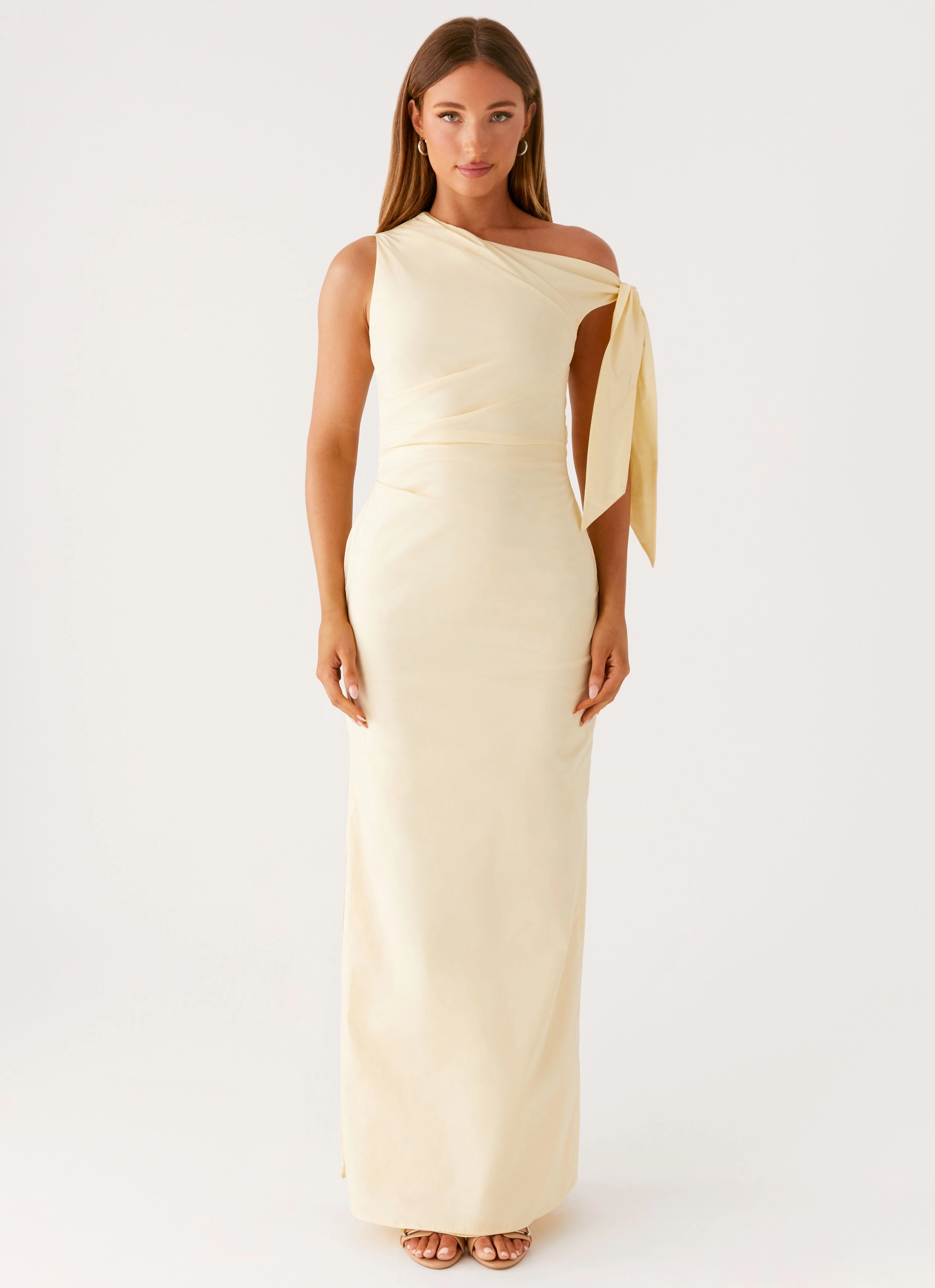 Elegant formal piece Soft Volume Marella Maxi Dress - Yellow