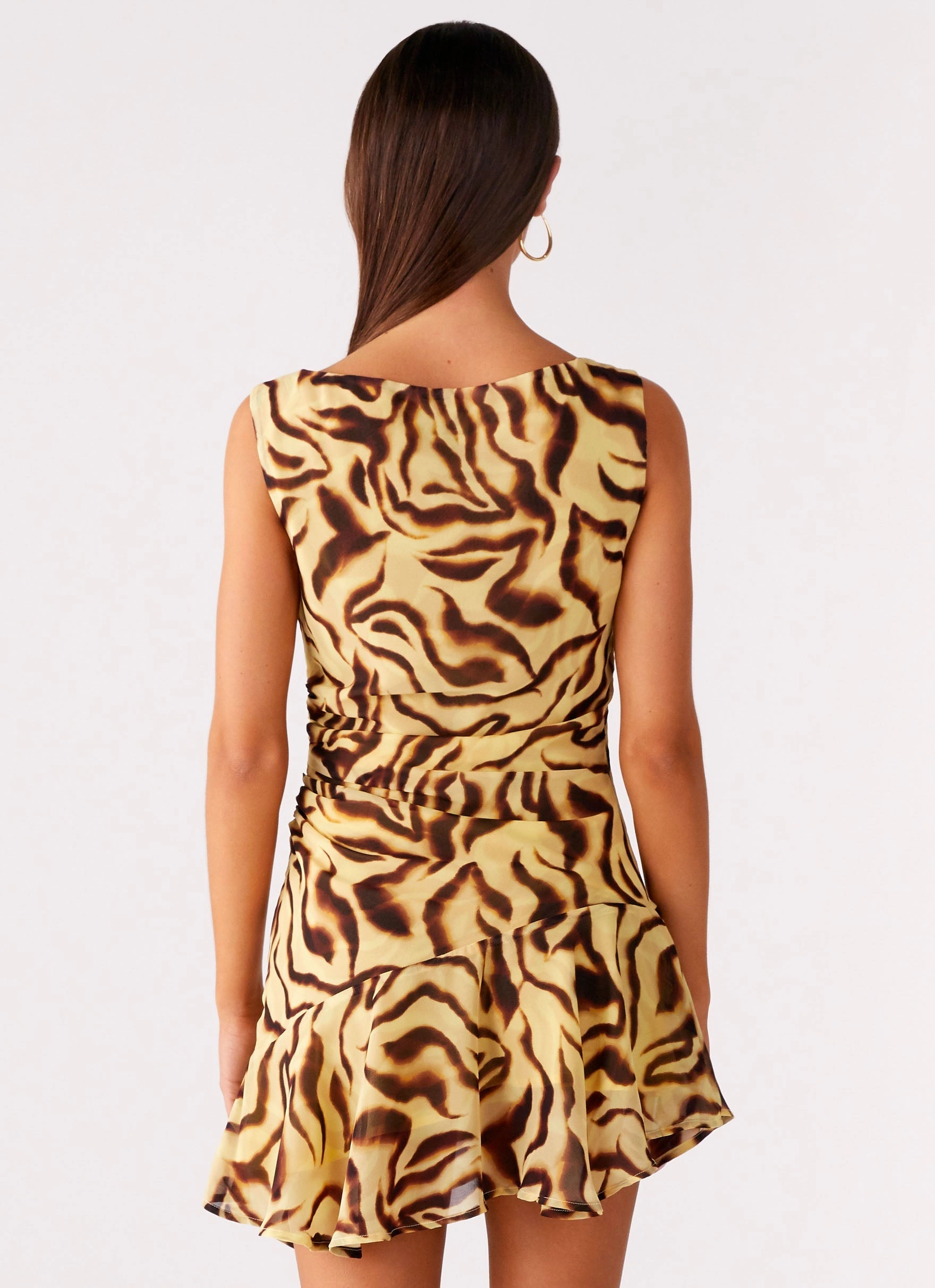 Maris Asymmetrical Mini Dress - Laguna Print Timeless Fashion