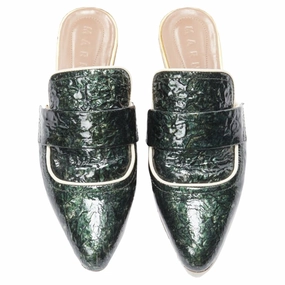 Marni crinkled patent point toe slip on mule ts loafer Knit Upper Recyclable