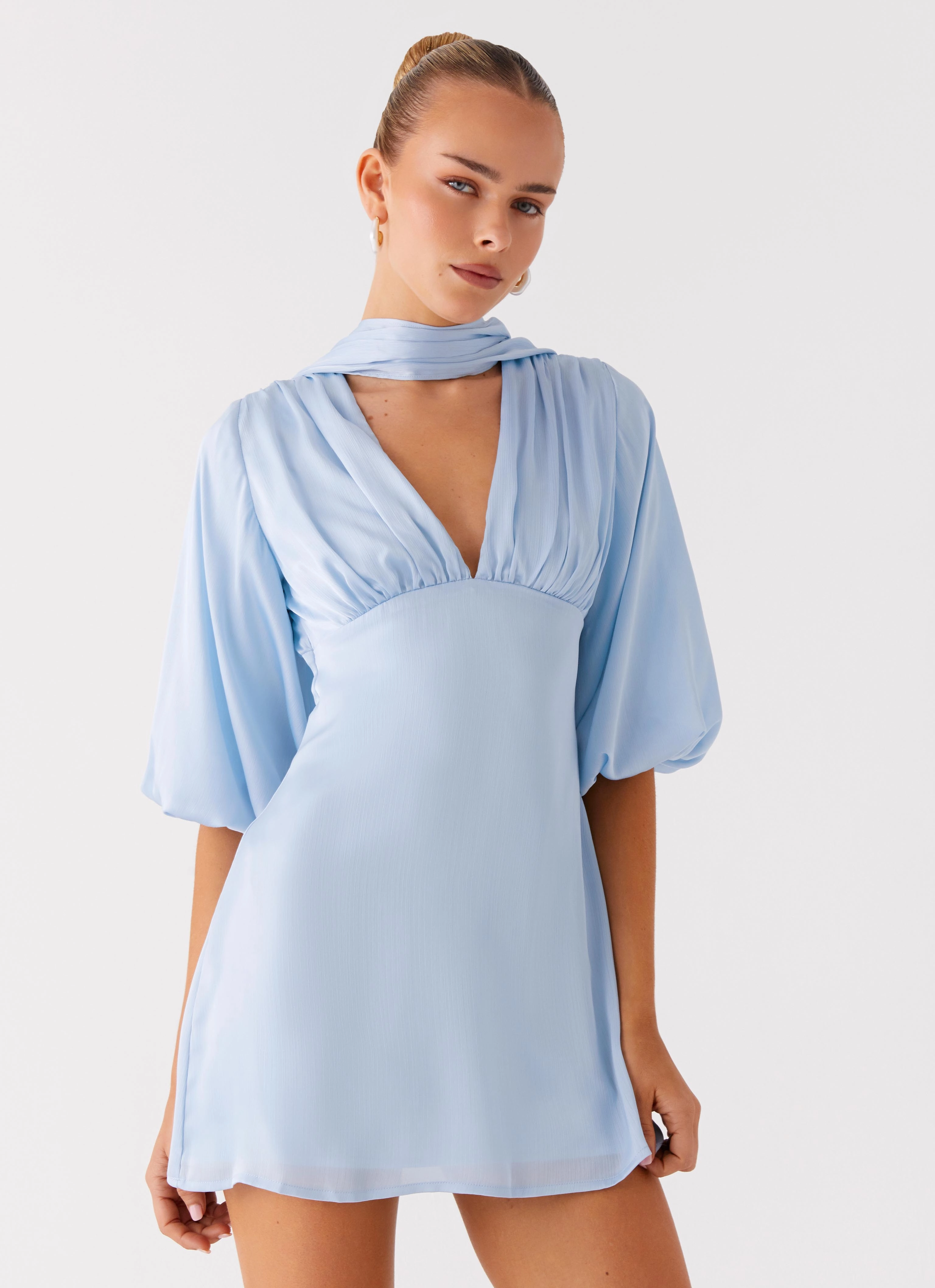Mary Mini Dress - Blue Work Mood Comfy and Relaxed