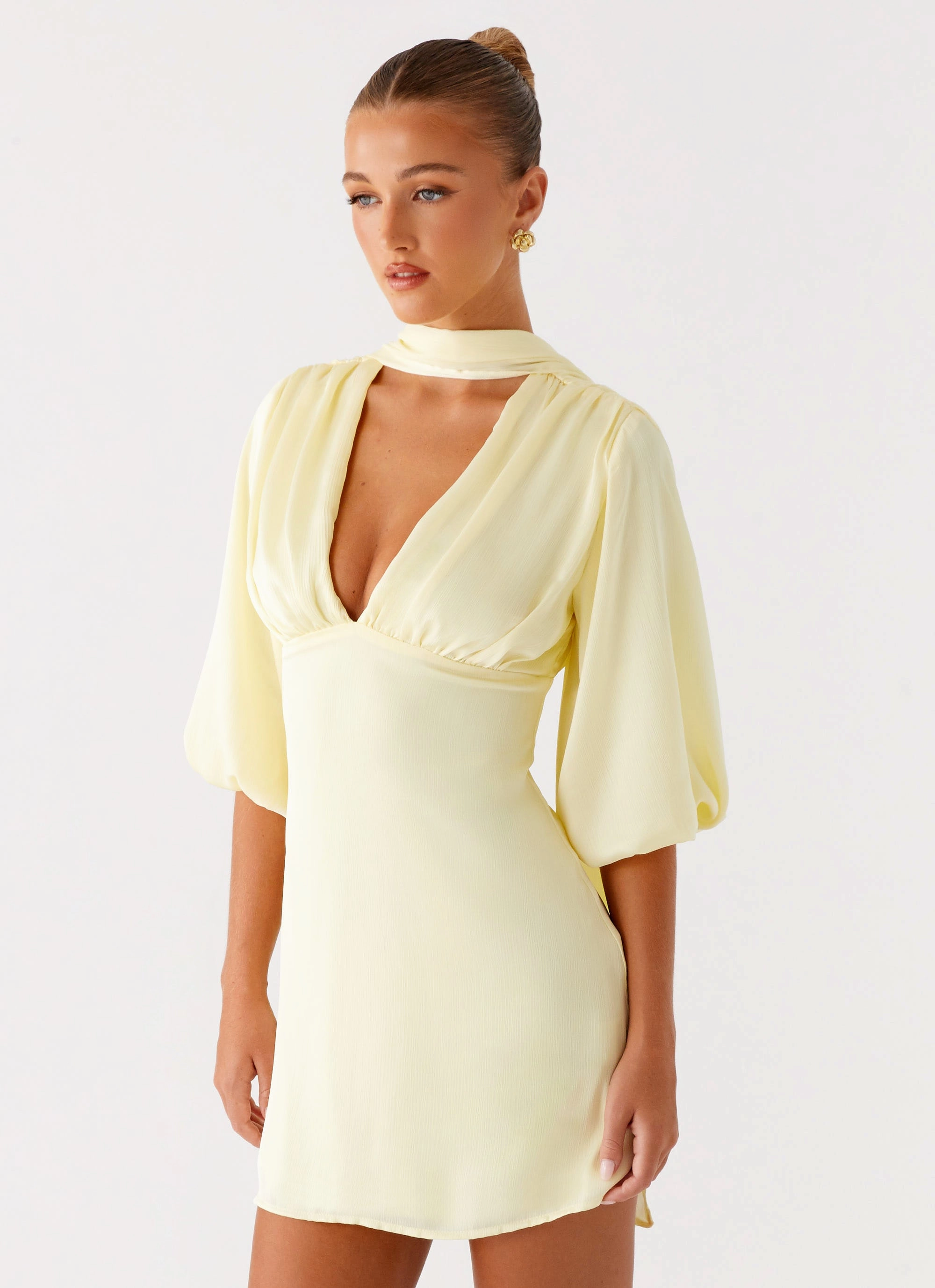 Mary Mini Dress - Yellow light layering
