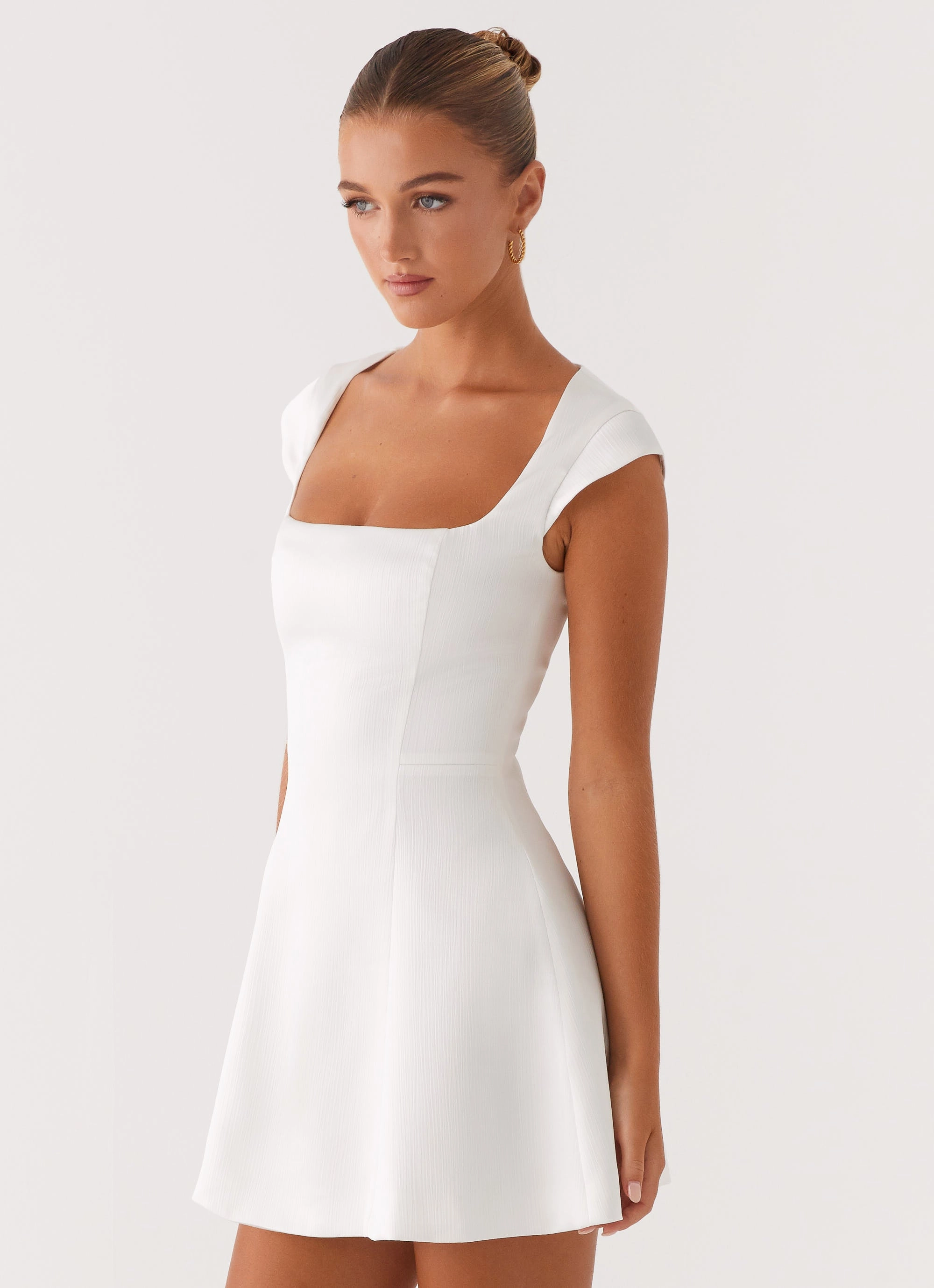 Pure Stitch Maryjane Mini Dress - White