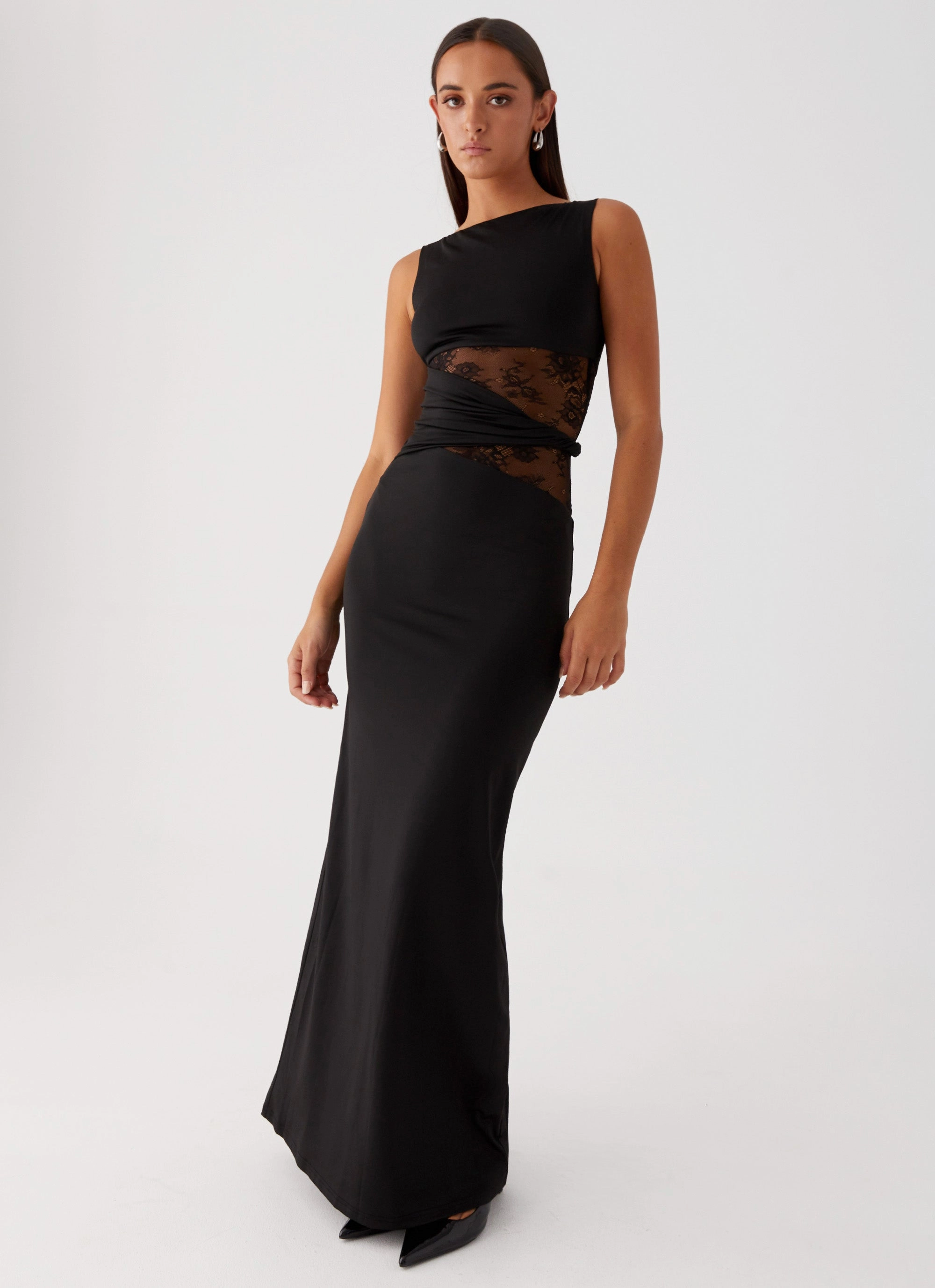 Karma Maxi Dress - Black Sleek Cut Modern-style