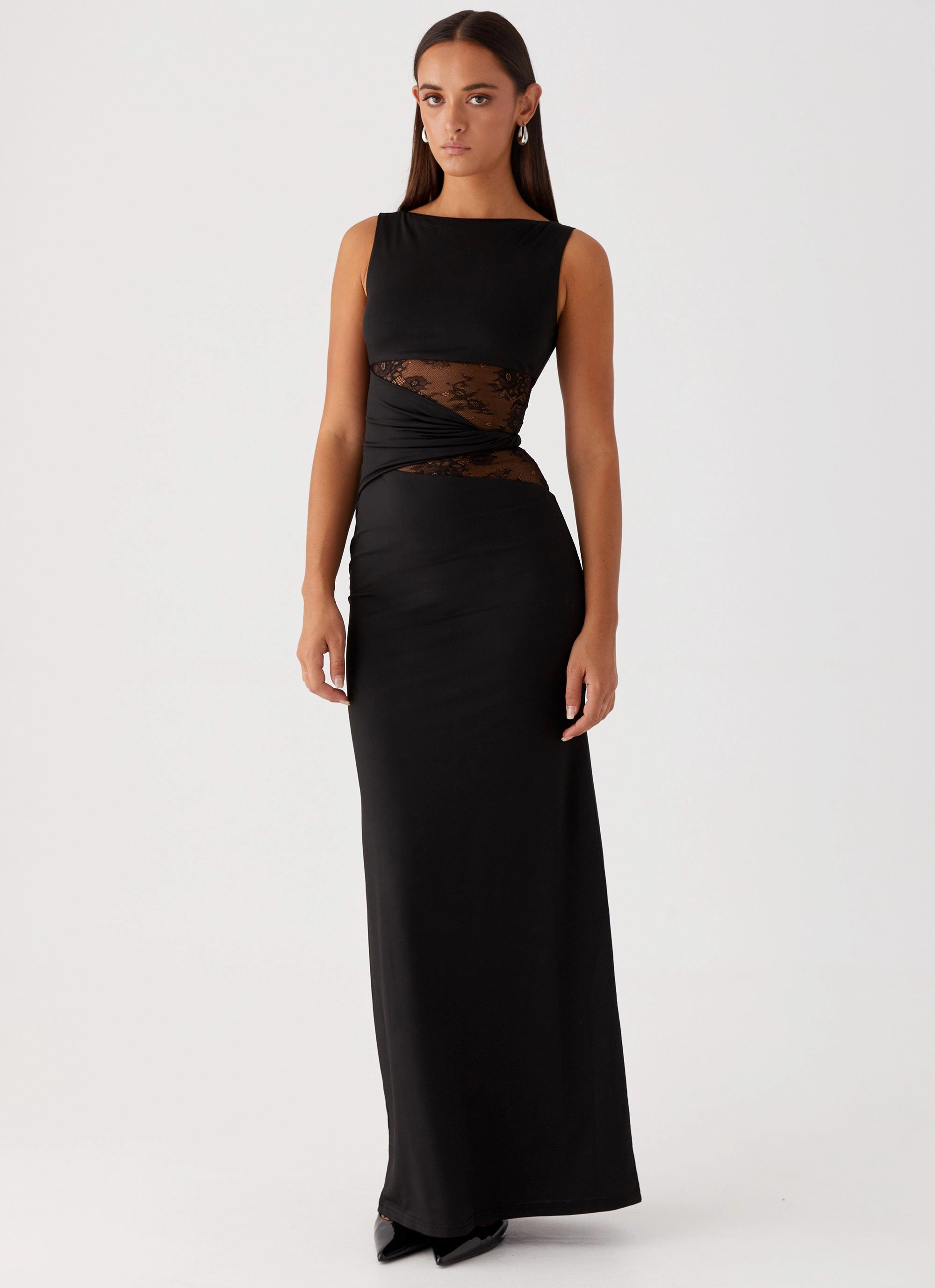 Flowing Lines Karma Maxi Dress - Black