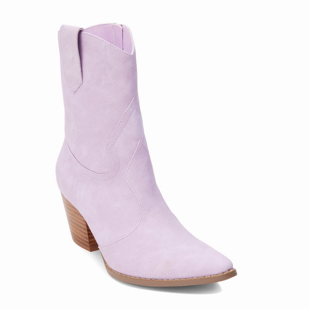 Cold Weather Matisse Bambi Snake Print Ankle Booties in Lavender