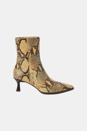 Matisse Gabbie Ankle Boot in Tan Snake Textured Surface
