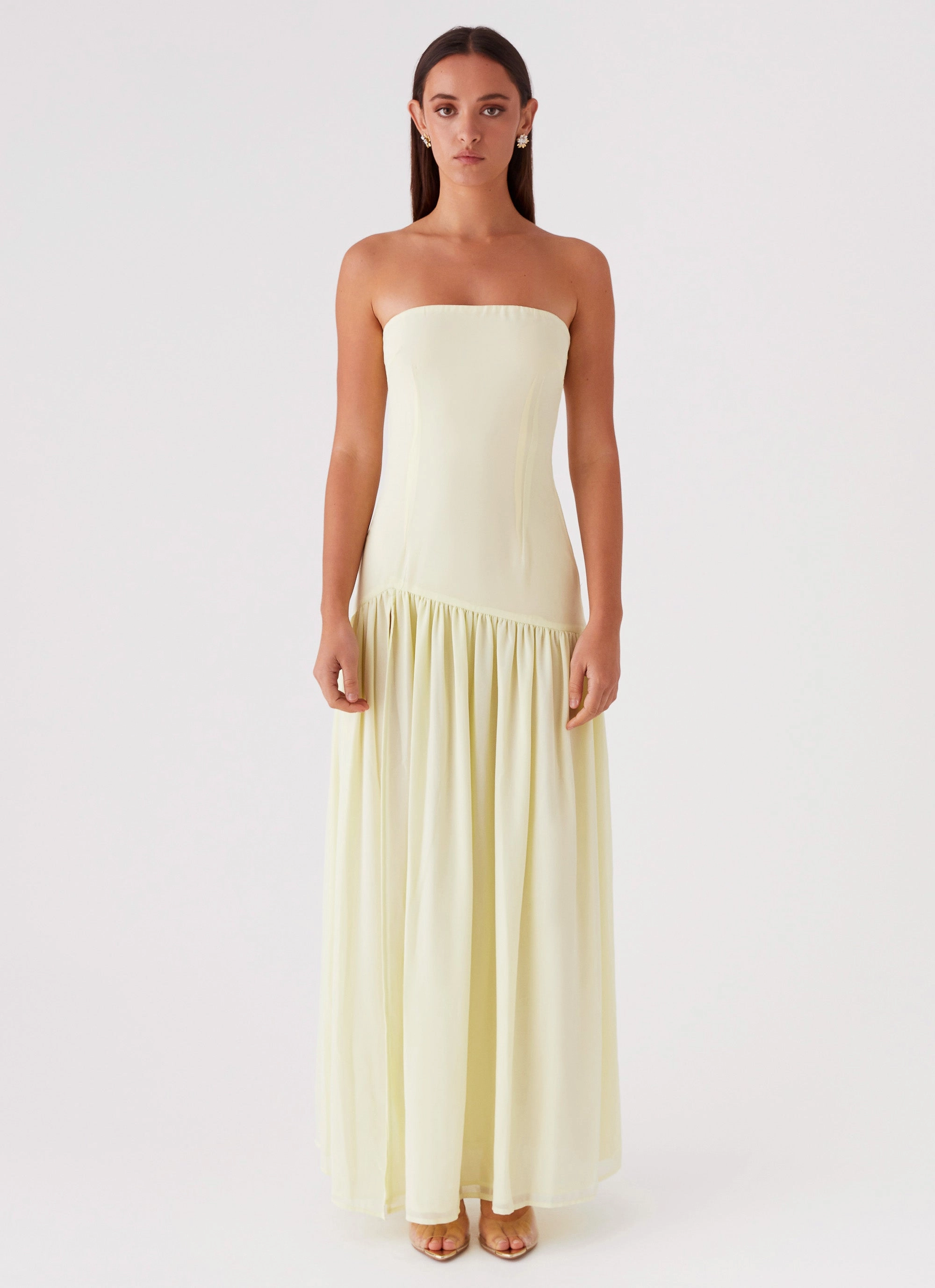 Eden Strapless Maxi Dress - Yellow Effortless Layer Wear