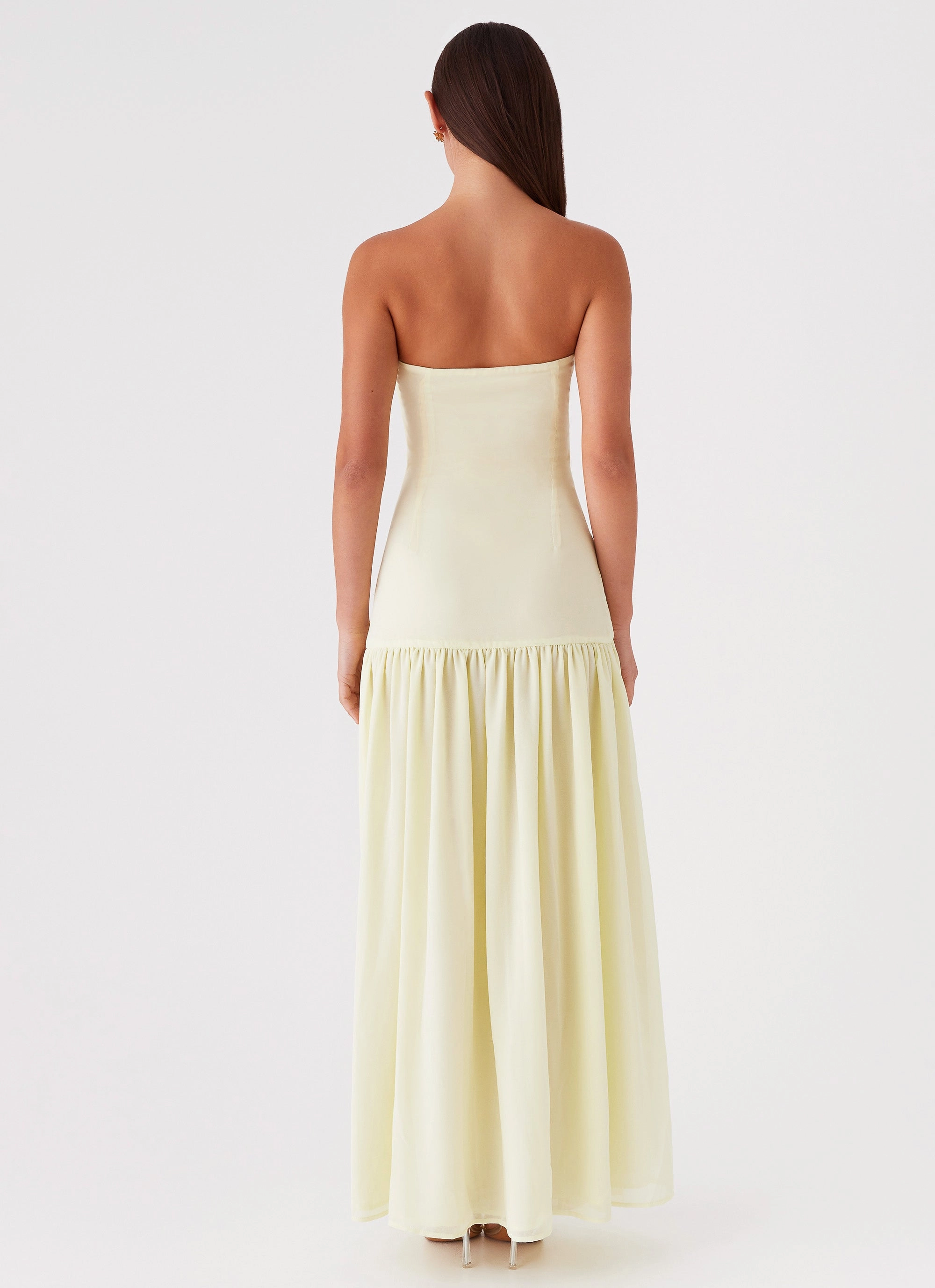 Eden Strapless Maxi Dress - Yellow Chic and Flattering
