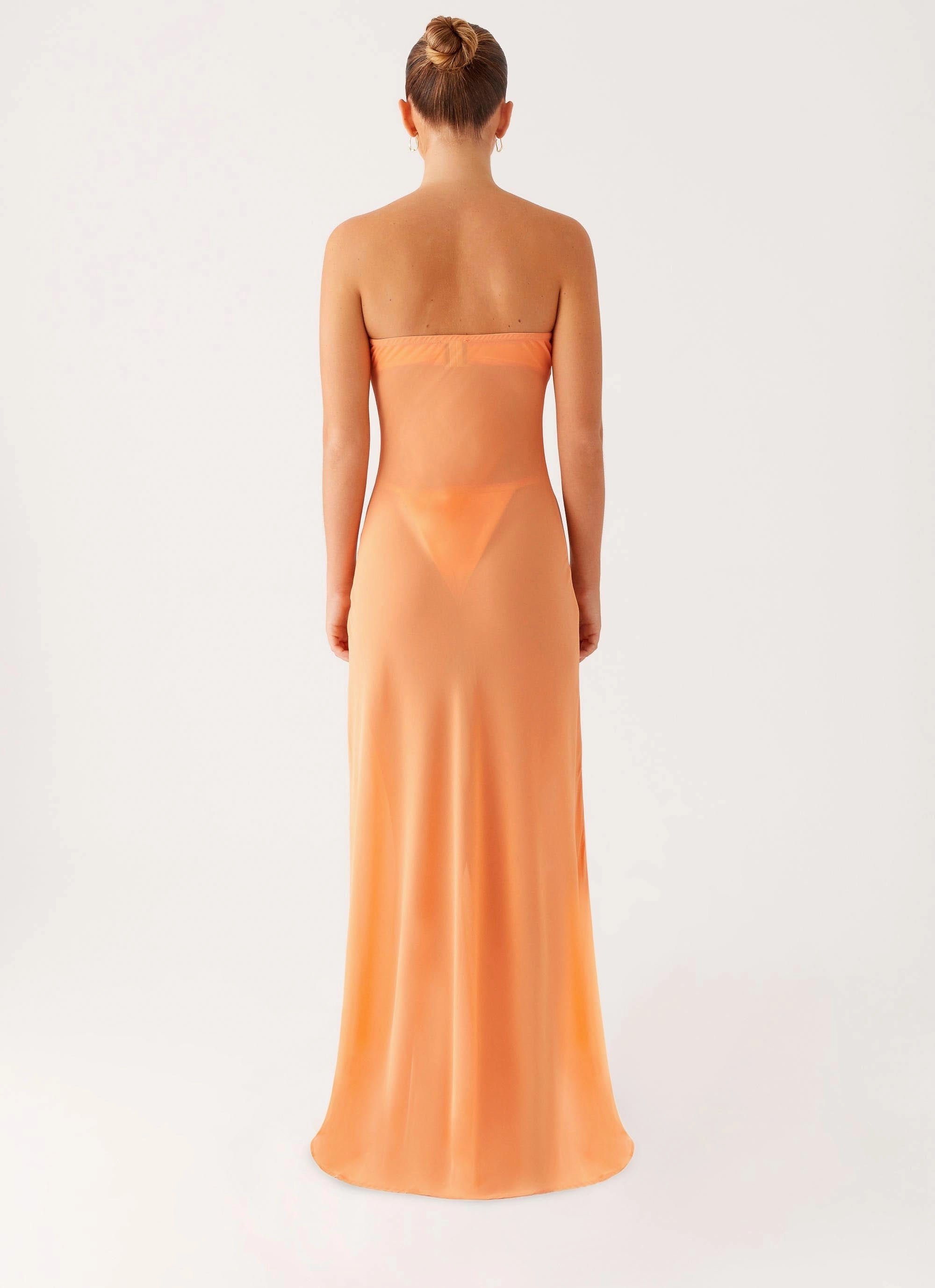 Clean Outfit Mattie Strapless Maxi Dress - Orange