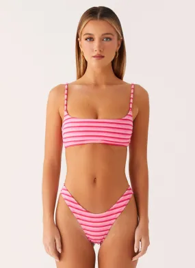 Lightweight-Feel Stackable Packaging Mauritius Bikini Bottoms - Pink Stripe