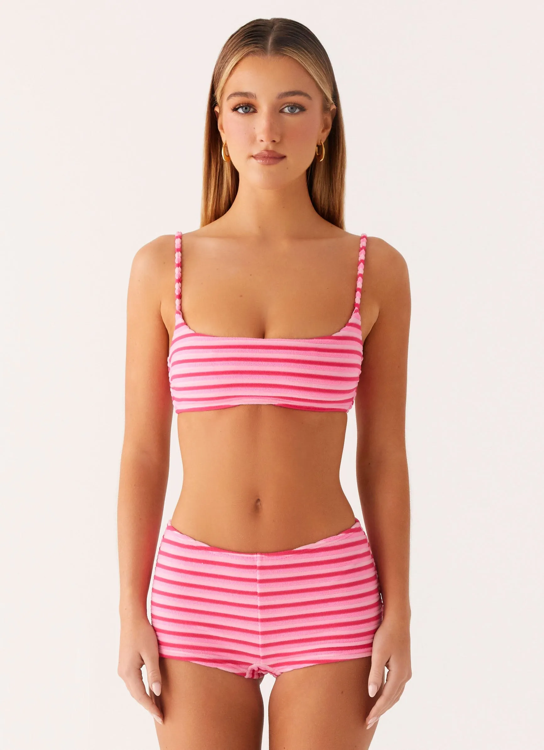 Summer Break Anti Fade Technology Mauritius Swim Short - Pink Stripe
