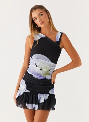 Evening Vibe Maverick Mini Dress - Flower Print