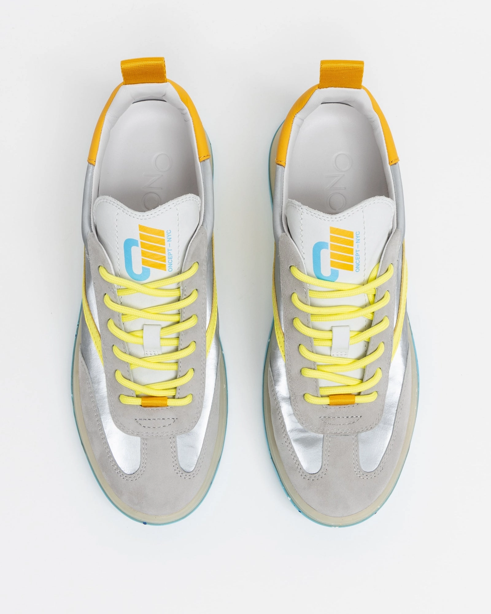 Balanced Impact Reinforced Eyelets Oncept Panama Sneakers in Silver Flash